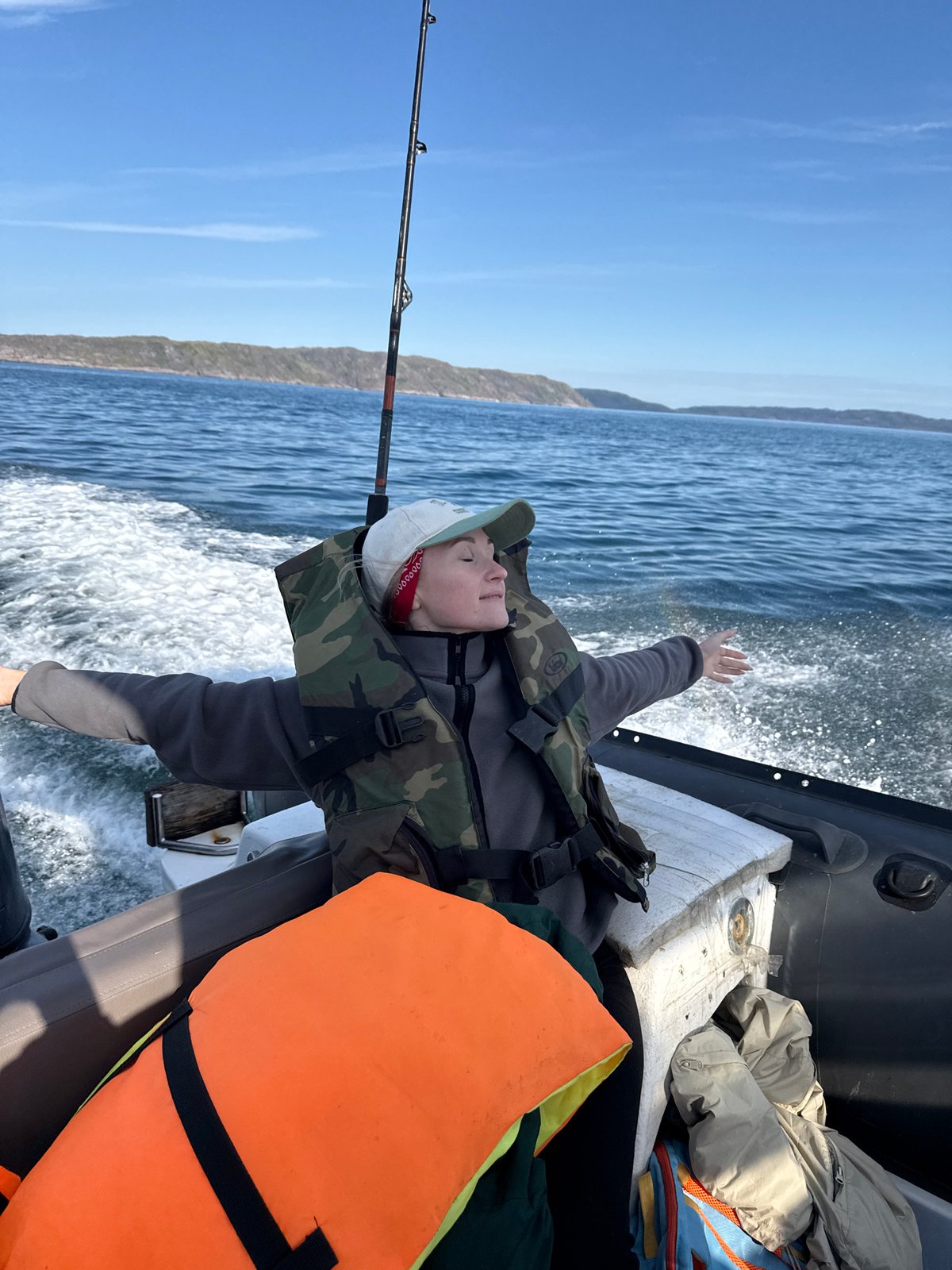 Boat ride through cold, choppy waters off Teriberka, Russia