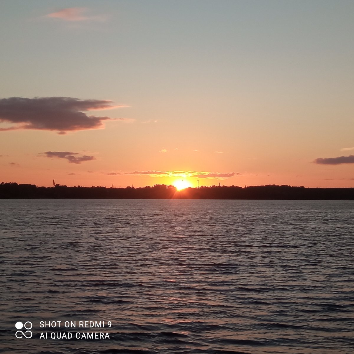 Sunset documented over Kama River in Chaikovsky, Russia
