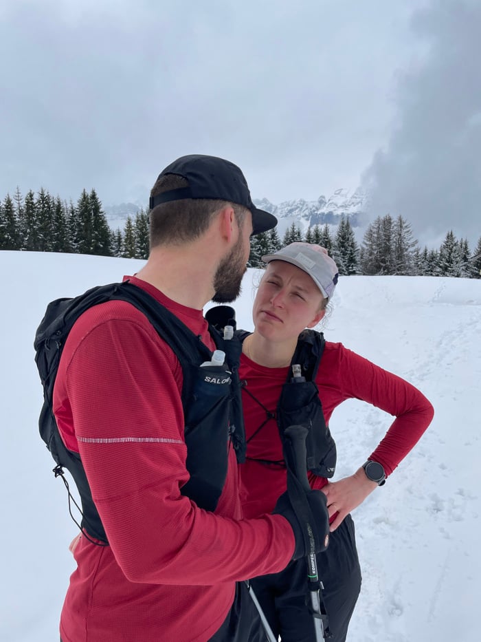 Winter outdoor activity captured in snowy Passy, France