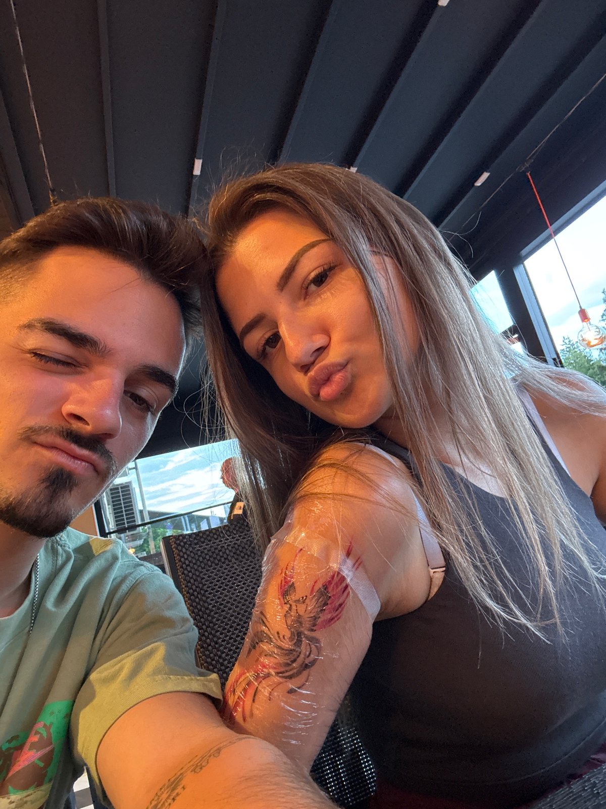 Two people photographed in selfie in Sofia, Bulgaria