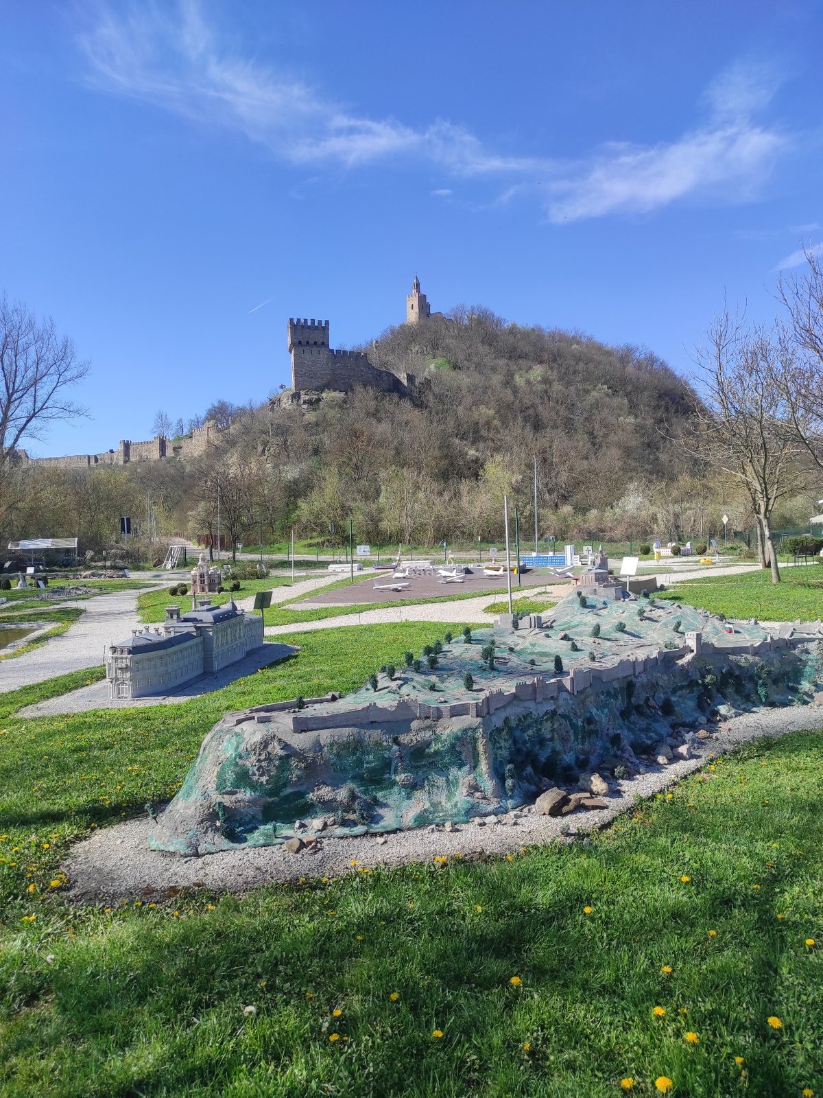 Diorama of Veliko Tarnovo displayed against real city backdrop