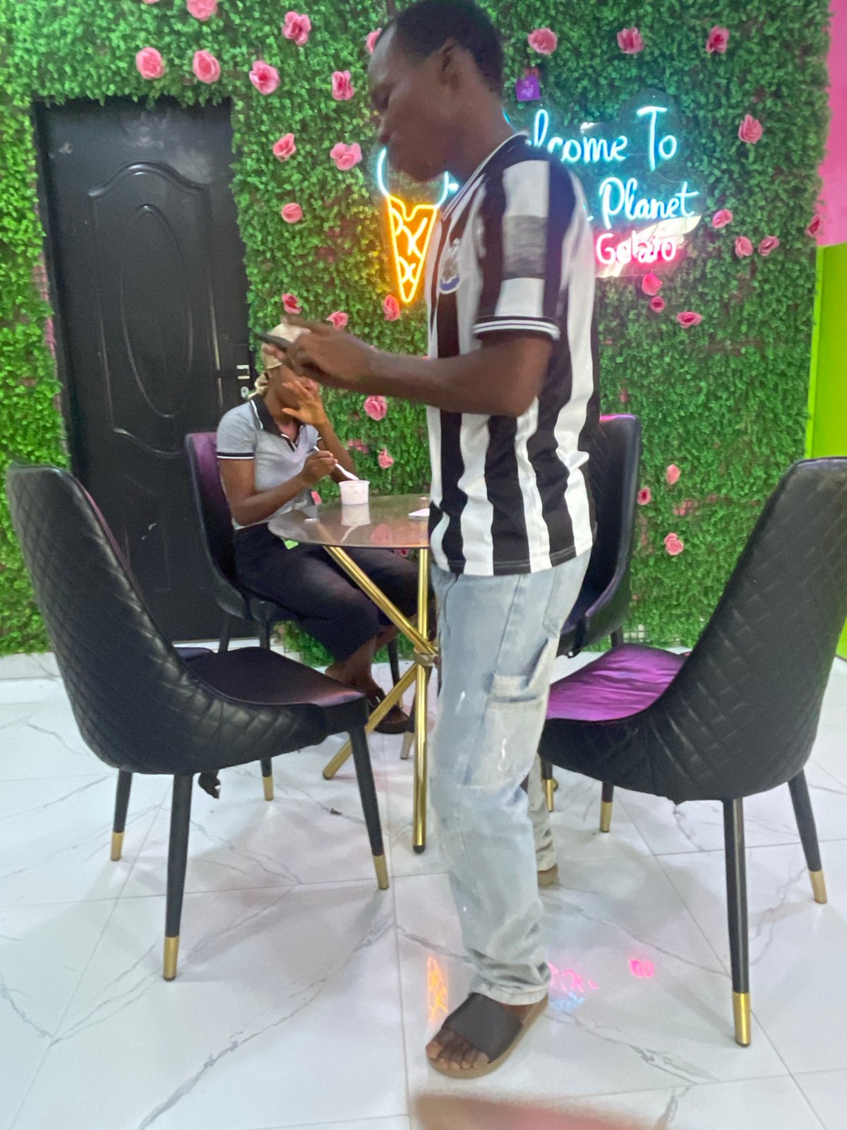 Afternoon stop at a gelato shop in Jalingo, Nigeria