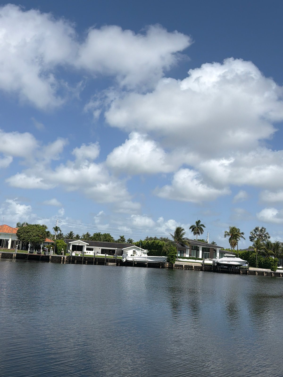 South Florida canal homes on a quiet July afternoon