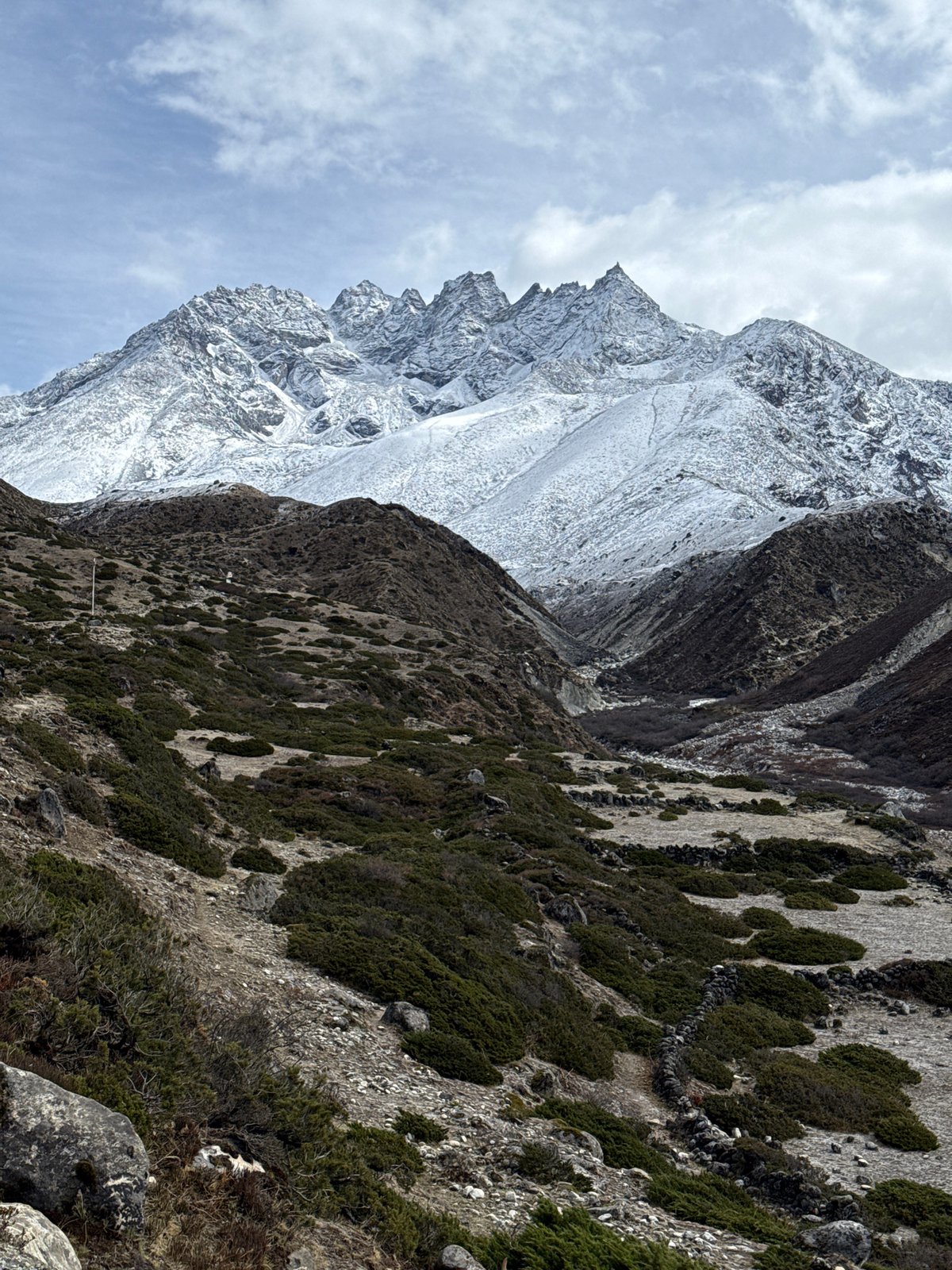 Snow-capped mountain peak documented near Khumjung, Nepal