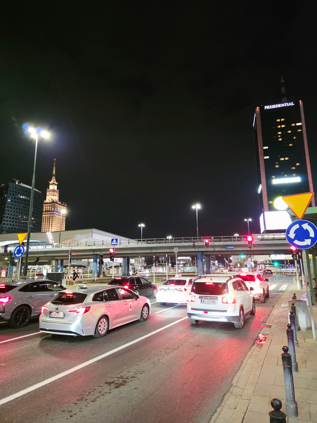 Night out in central Warsaw, Palace of Culture and beyond