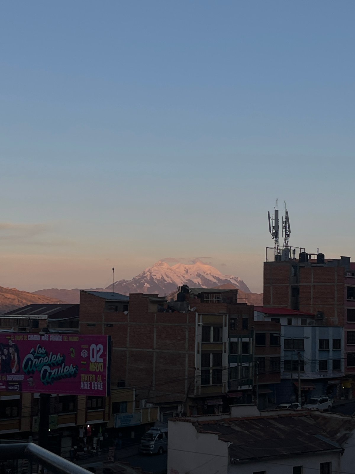 Twilight view captured from high vantage point in La Paz