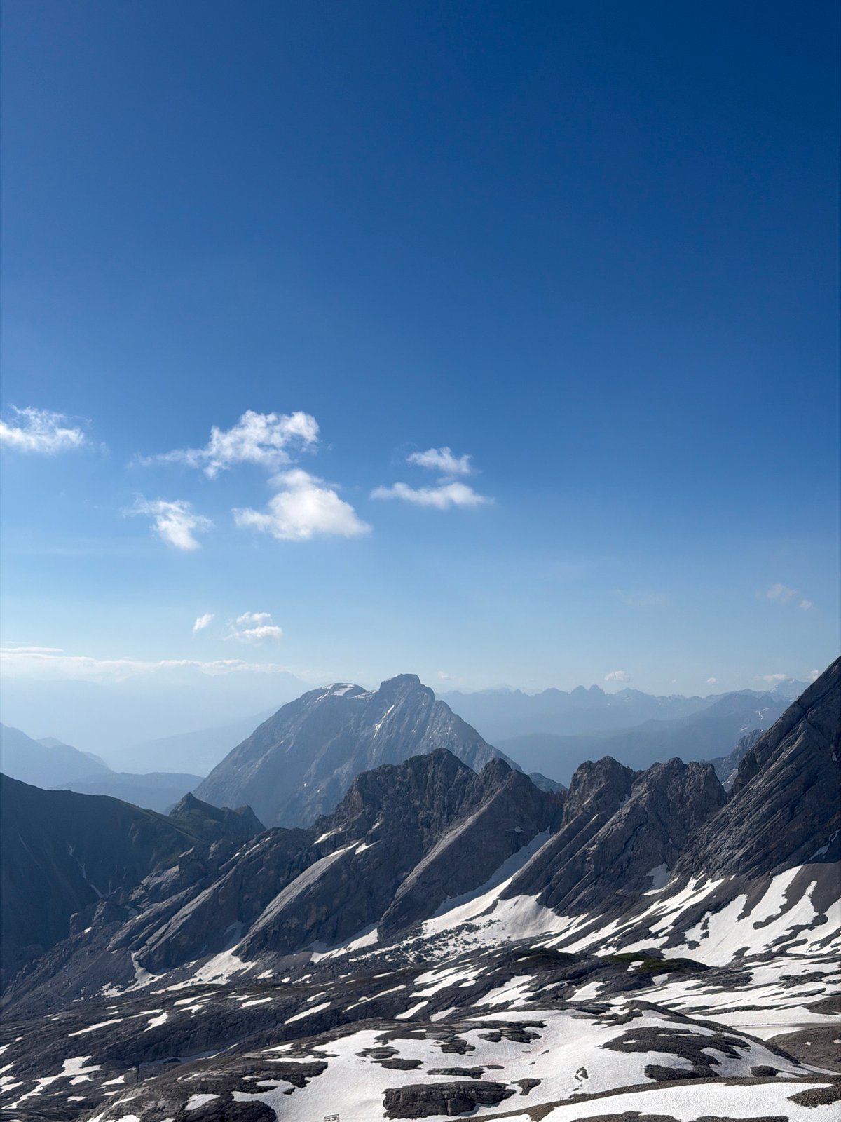Clear skies over the Bavarian Alps near Garmisch-Partenkirchen