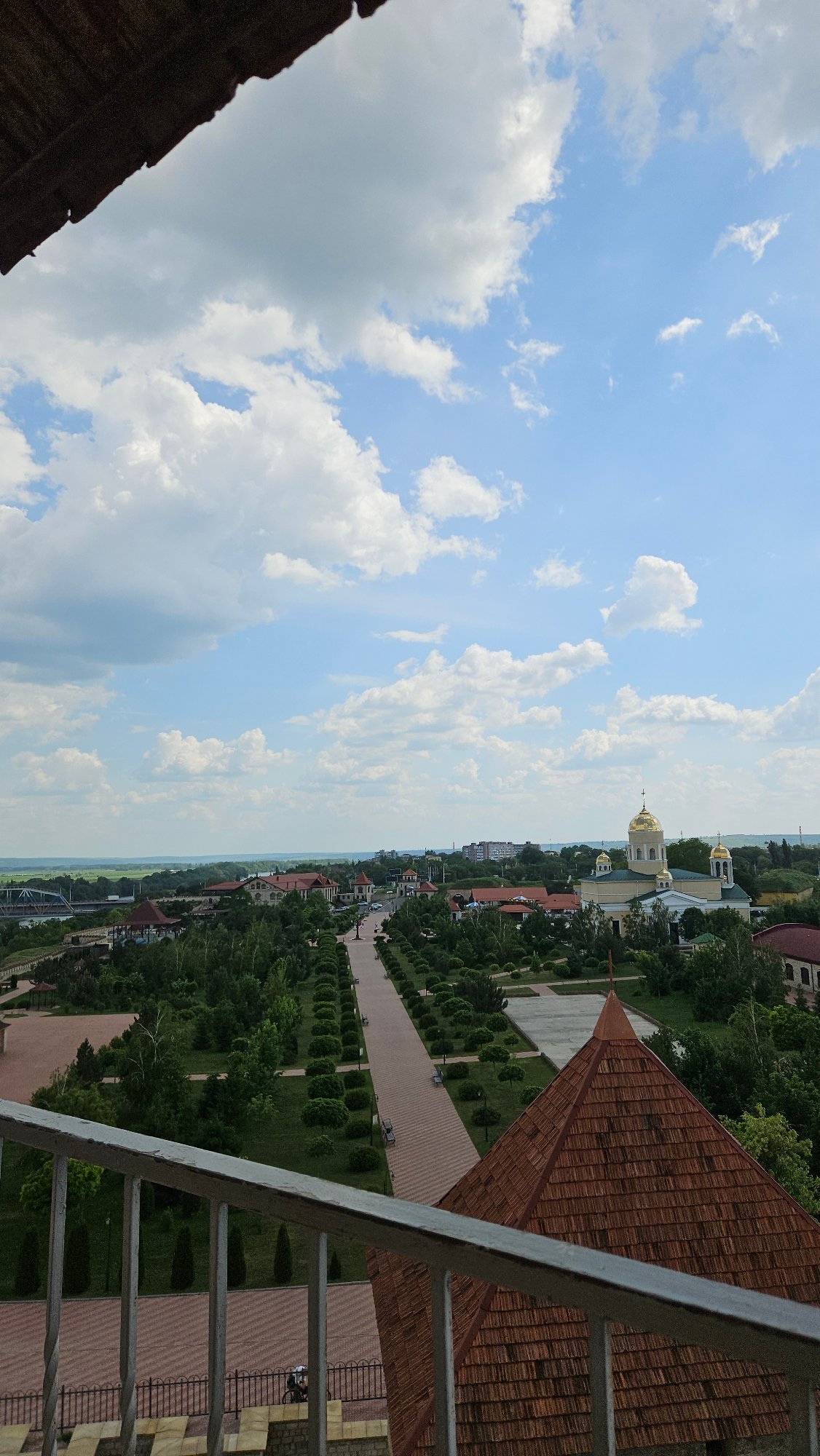 Aerial views captured from high structure in Bender, Moldova
