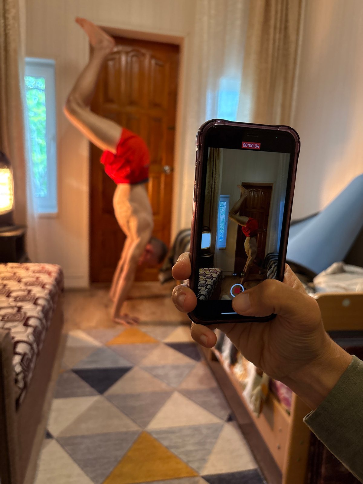 Indoor athletic poses and casual moments captured in Gelendzhik