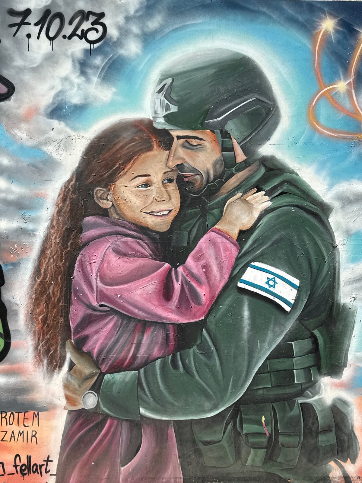 Street art murals documented on Tel-Aviv wall