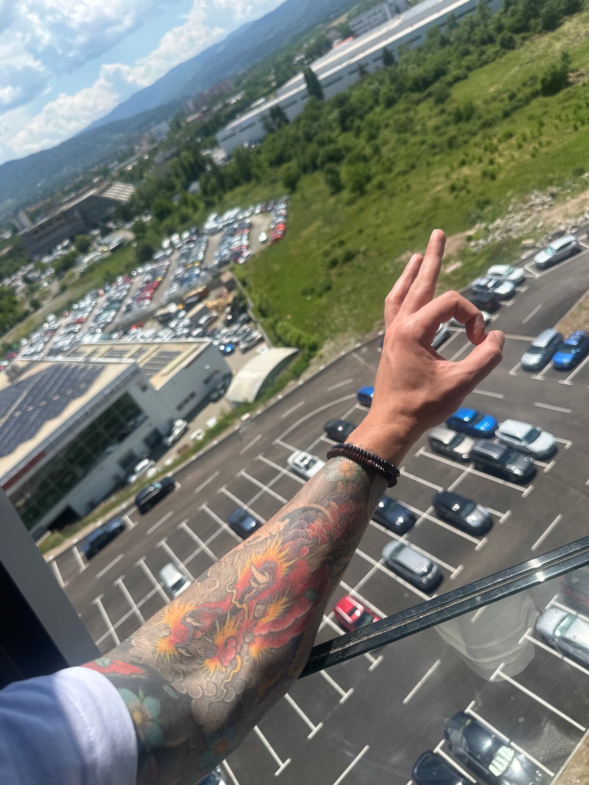 Tattooed individual documents World Cup predictions, Australian flags in Sofia