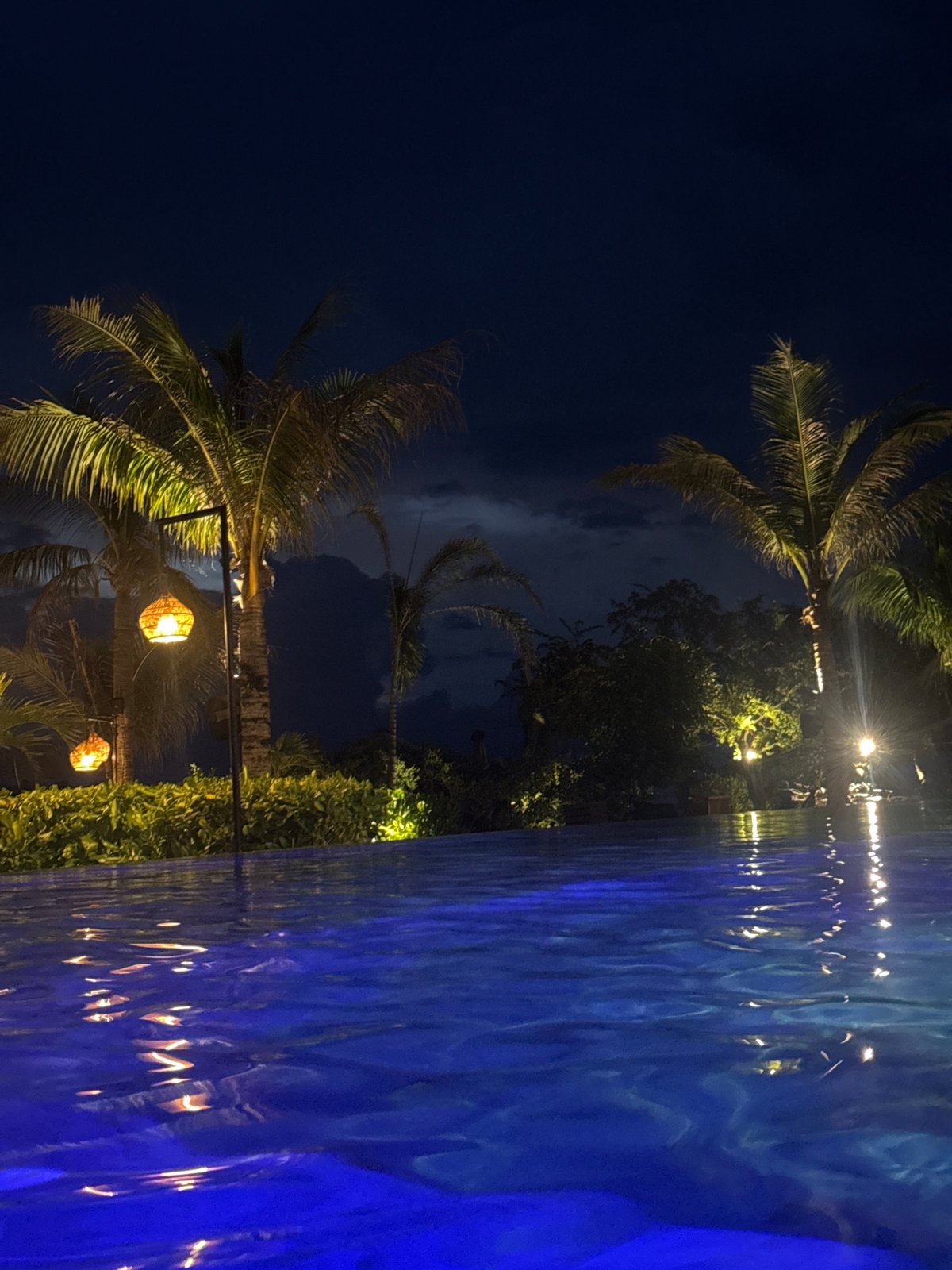 Tourist documents tropical resort experience in Indonesia
