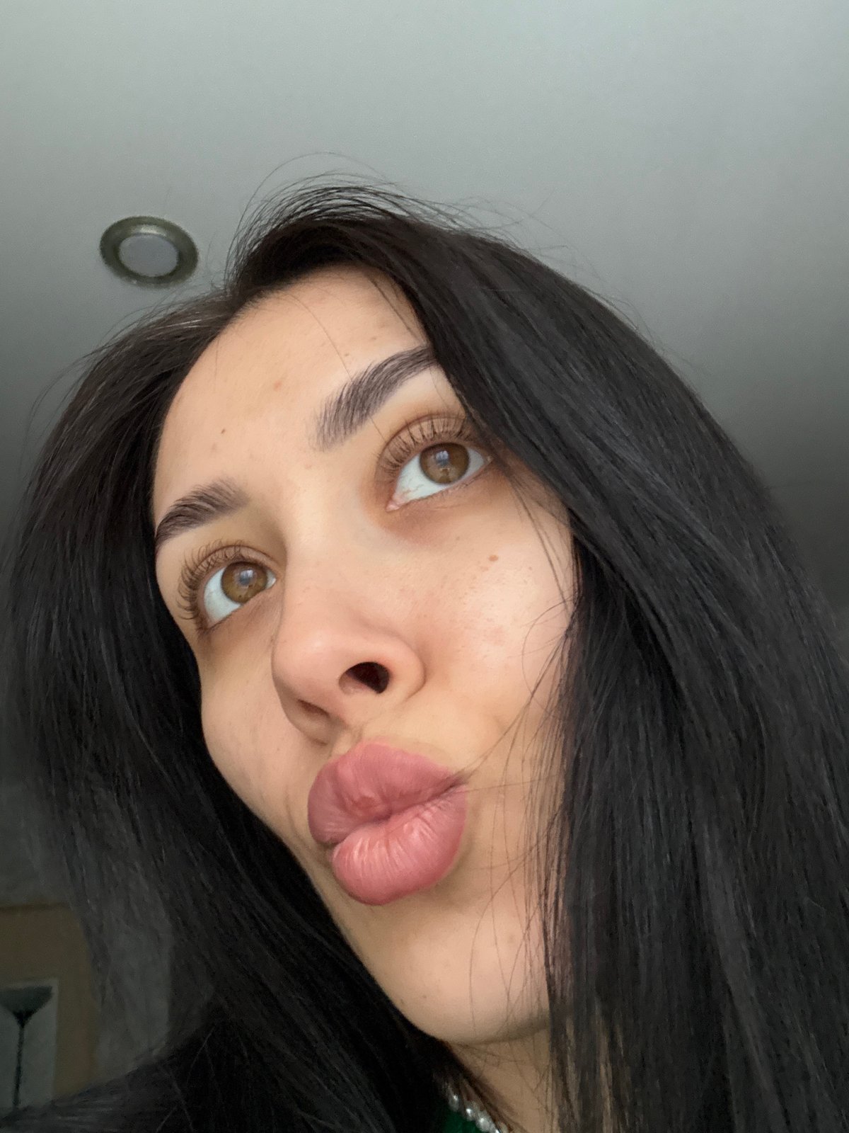 Woman takes selfies in early morning in Votkinsk Russia