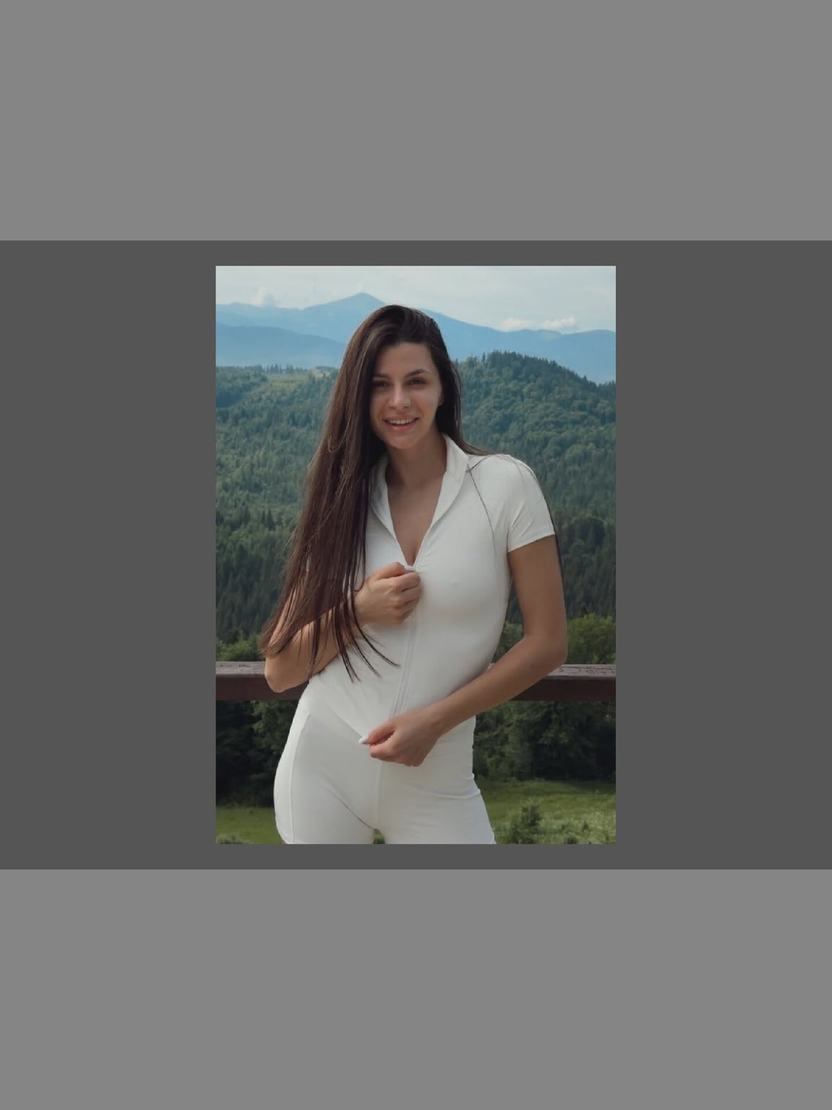 Group photo session on a mountain-view deck