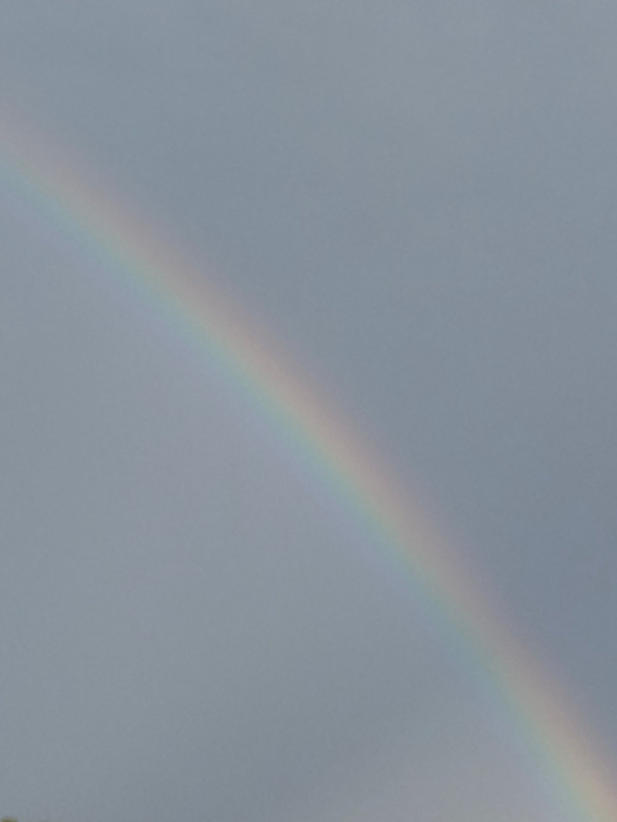 Storm clouds clear to double rainbows over cliffs and calm water