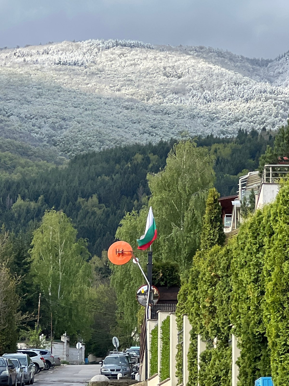 Mountain landscape photographed in Sofia street scene