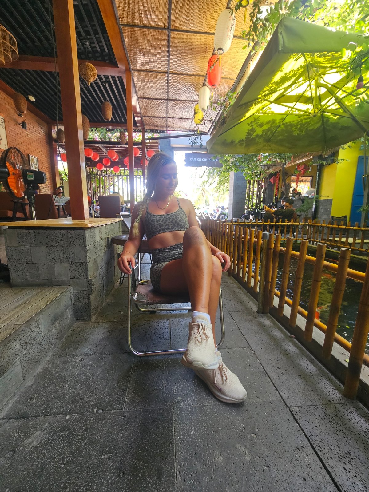Morning at a koi pond café in Mũi Né, Vietnam
