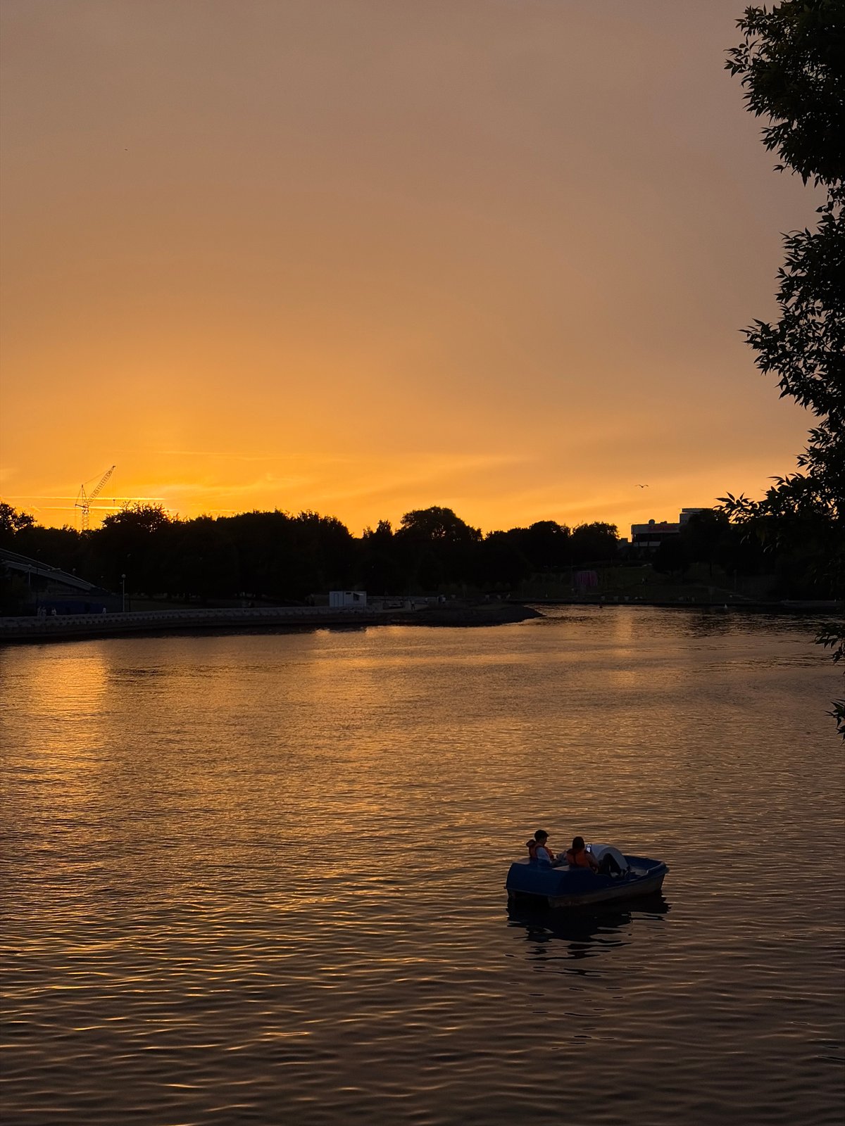 Minsk summer evening along the Svislach at golden hour