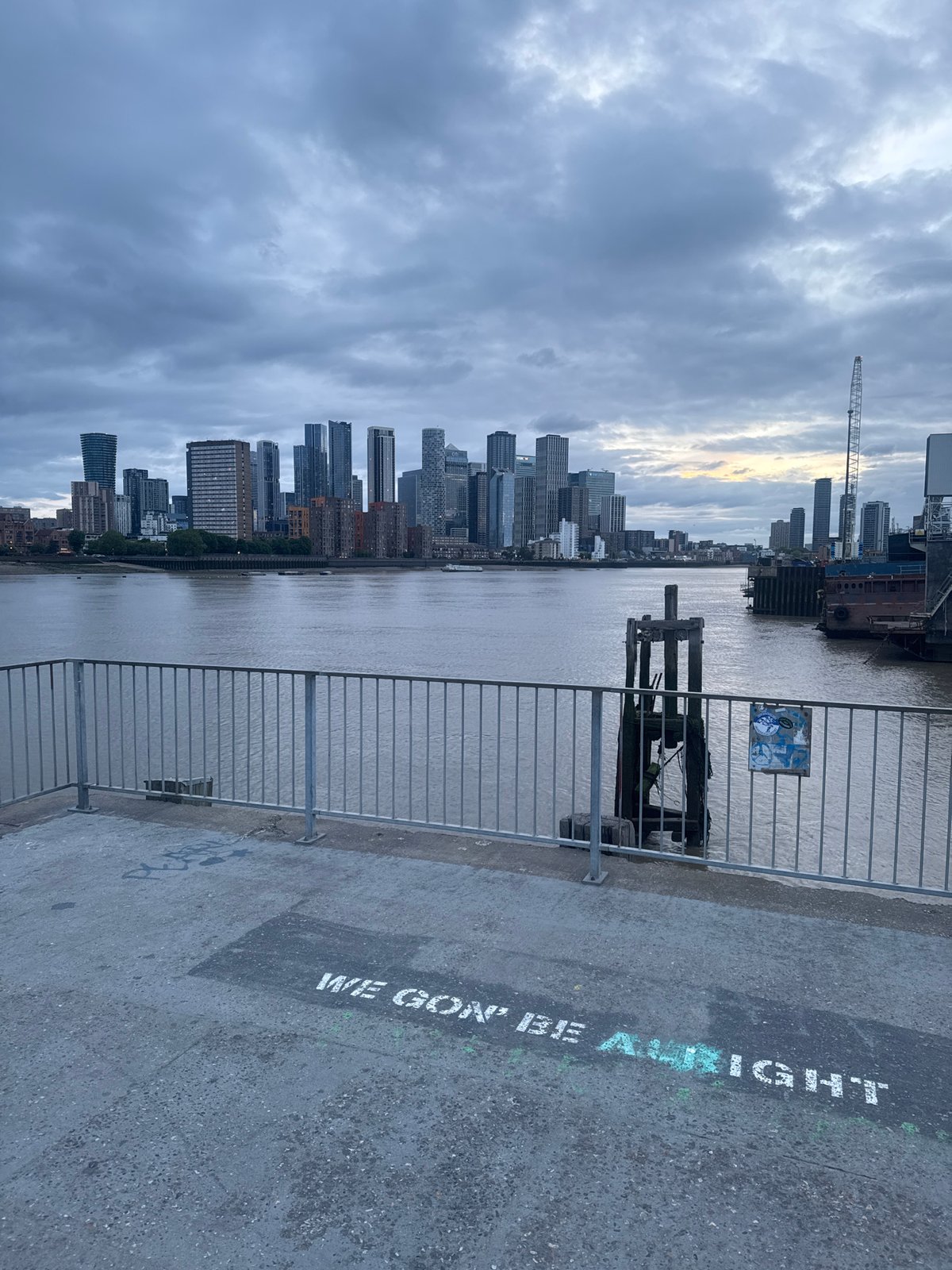 Thames walkway captures London skyline and street art