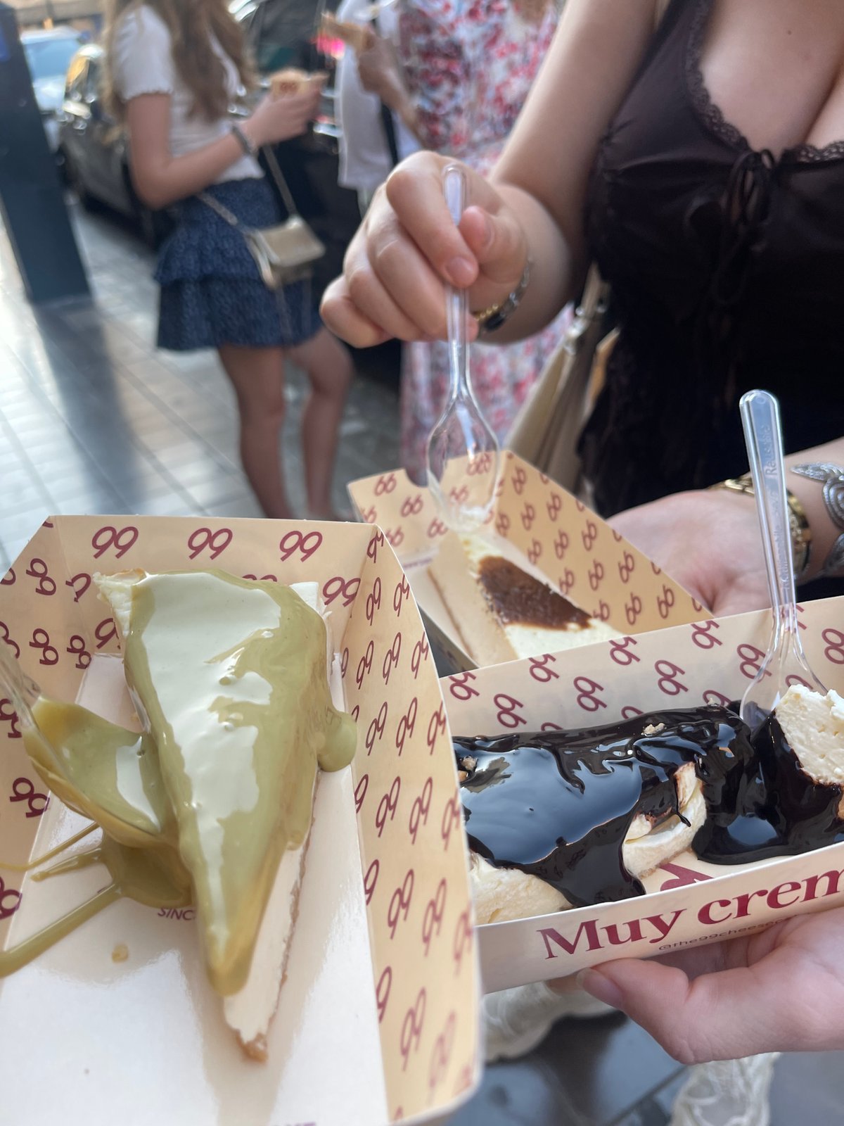 Cheesecake shop visit documented in Valencia, Spain