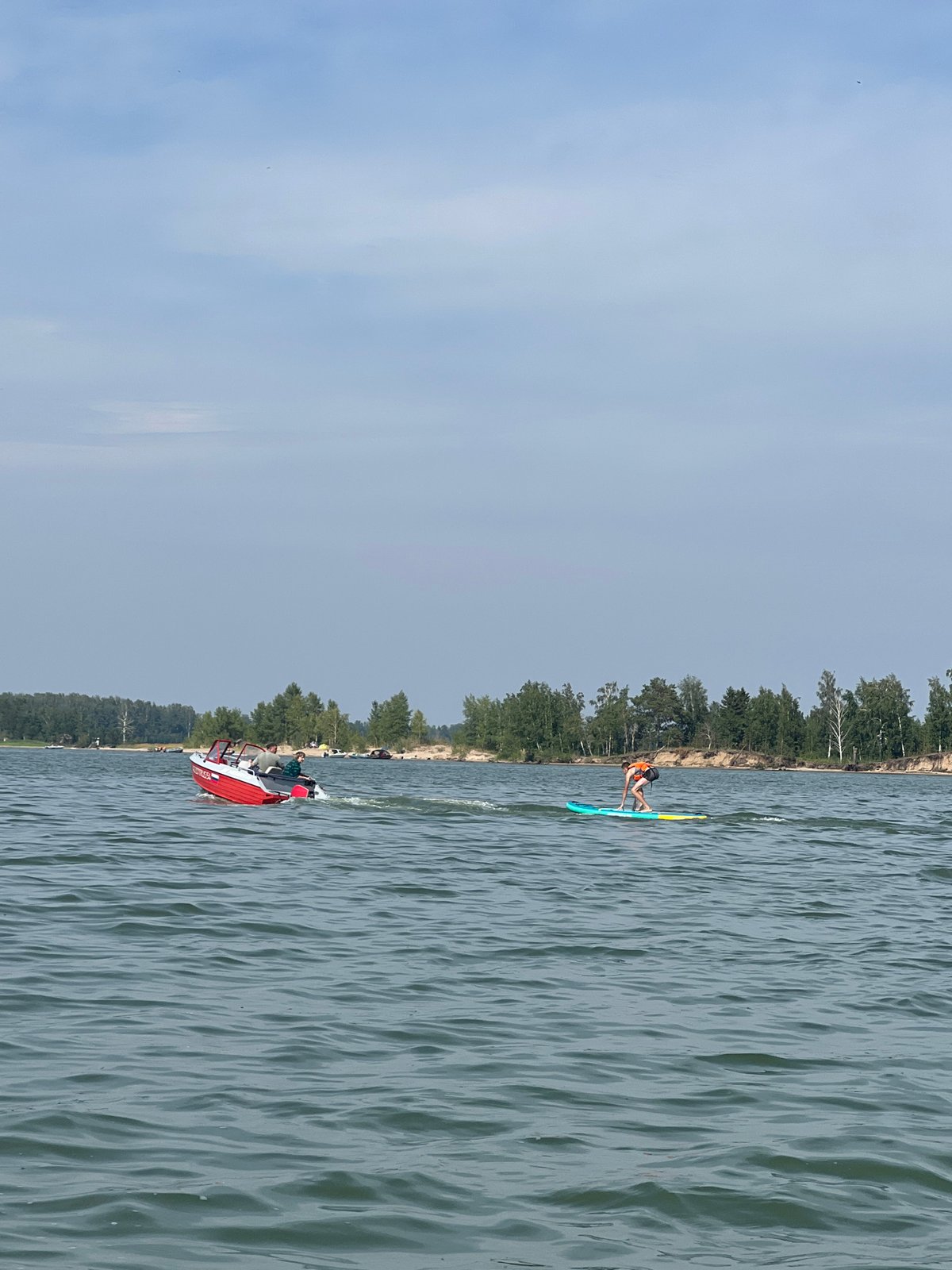 Fishing and paddleboarding on a quiet Borovoe lake
