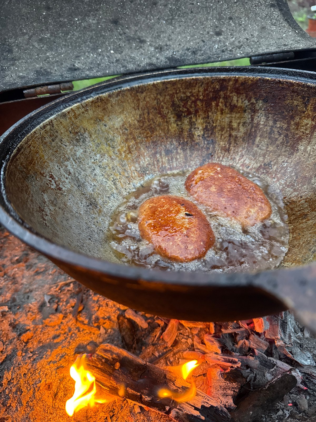 Backyard gathering with cooking and family time in Chaikovsky