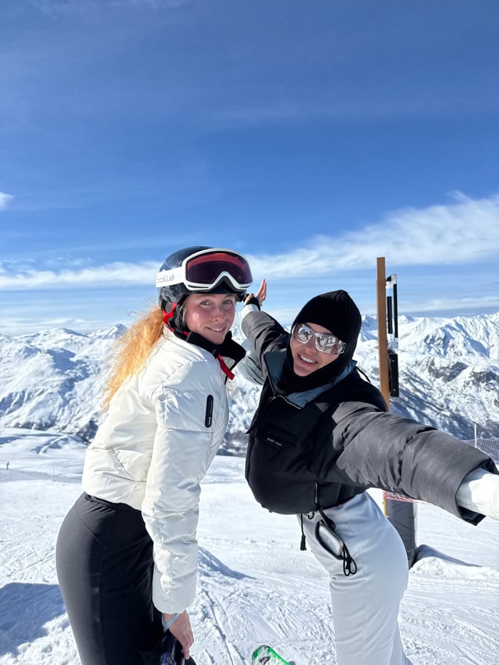Skiers photographed on French Alps slopes during morning session