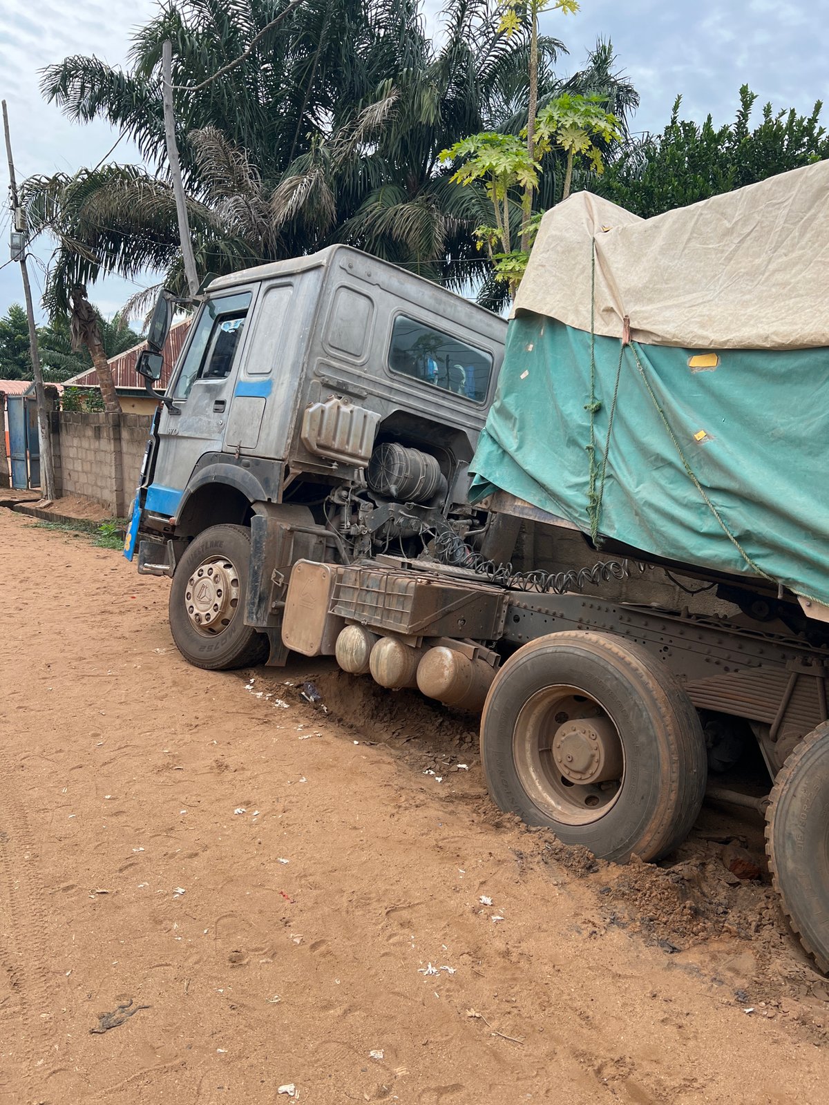 Trucks observed on dirt roads in Makurdi, Nigeria