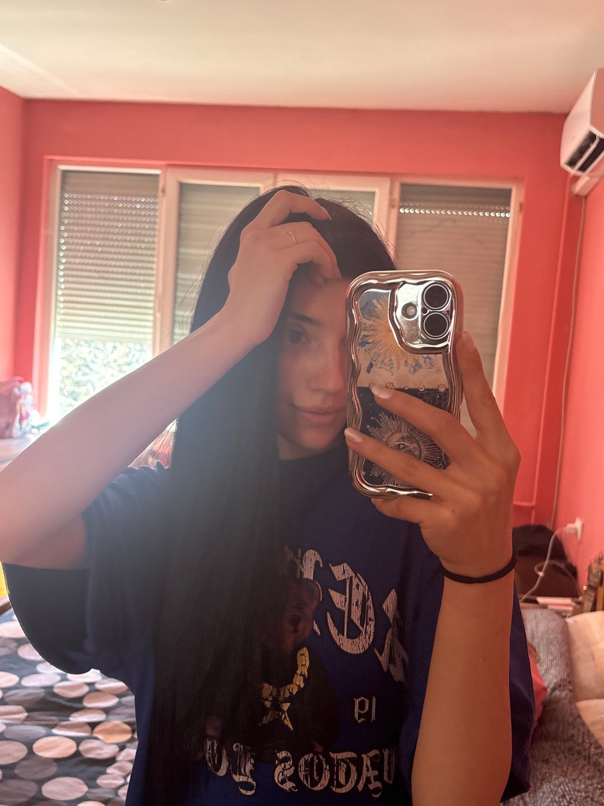 Woman Takes Selfie in Sofia Using Sun-Moon Phone Case