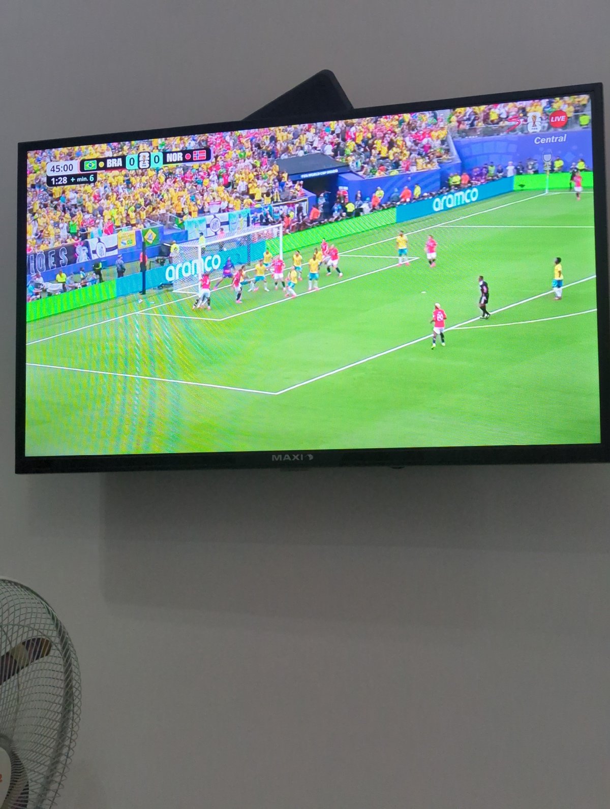 Brazil vs Norway match screens in Gwarinpa amid tournament buzz