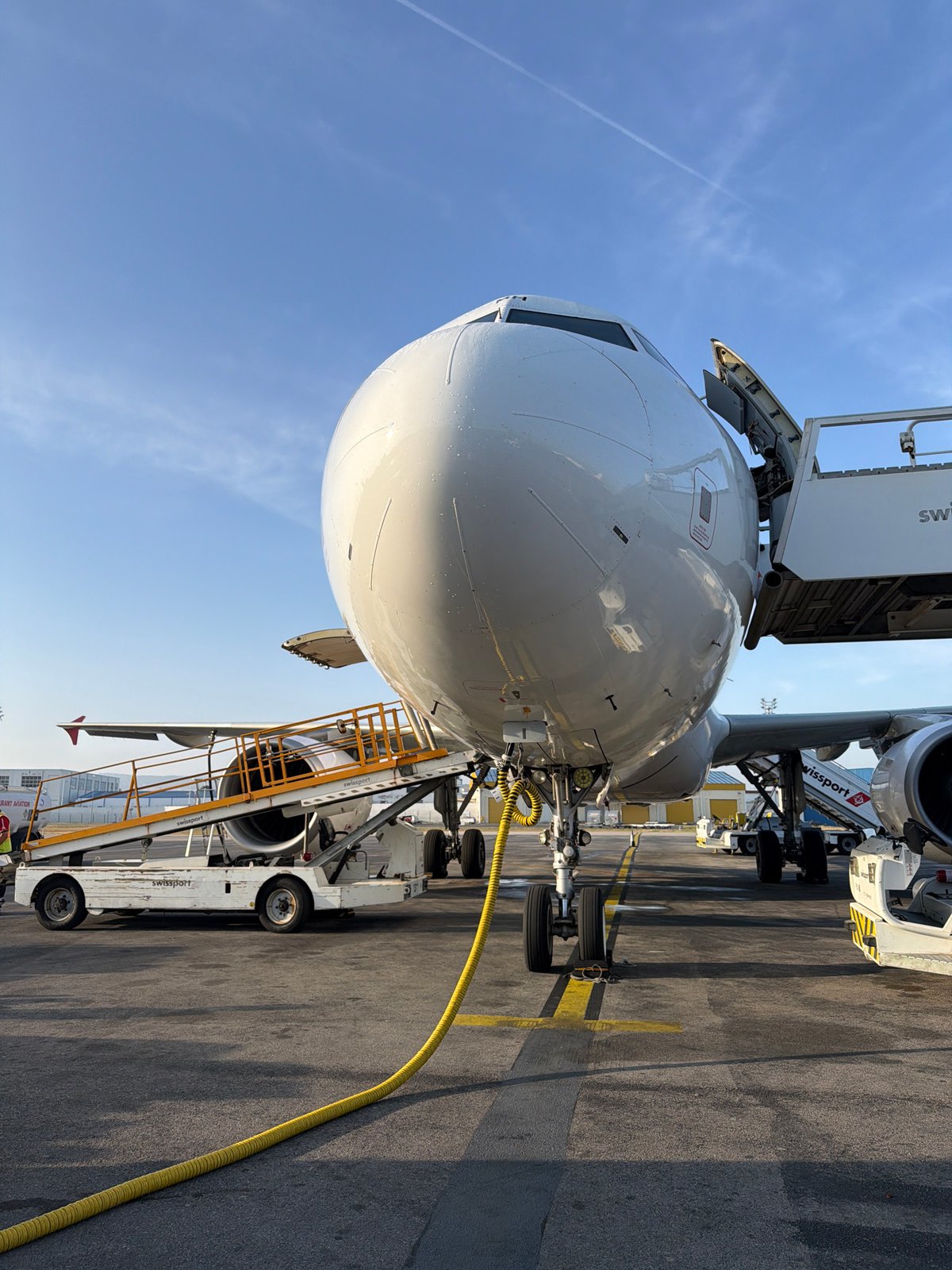 Morning aircraft operations at Tangier Ibn Battouta Airport