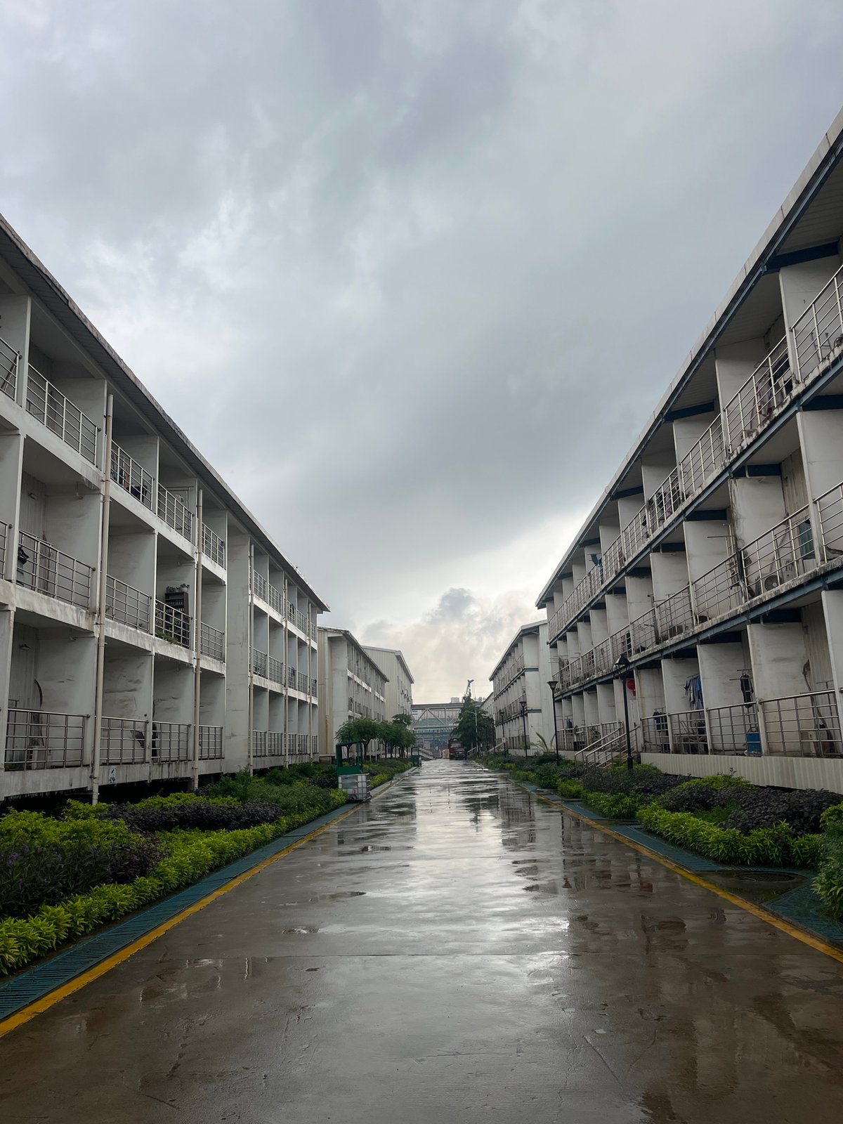 Rainy dawn conditions documented across Indonesian industrial district