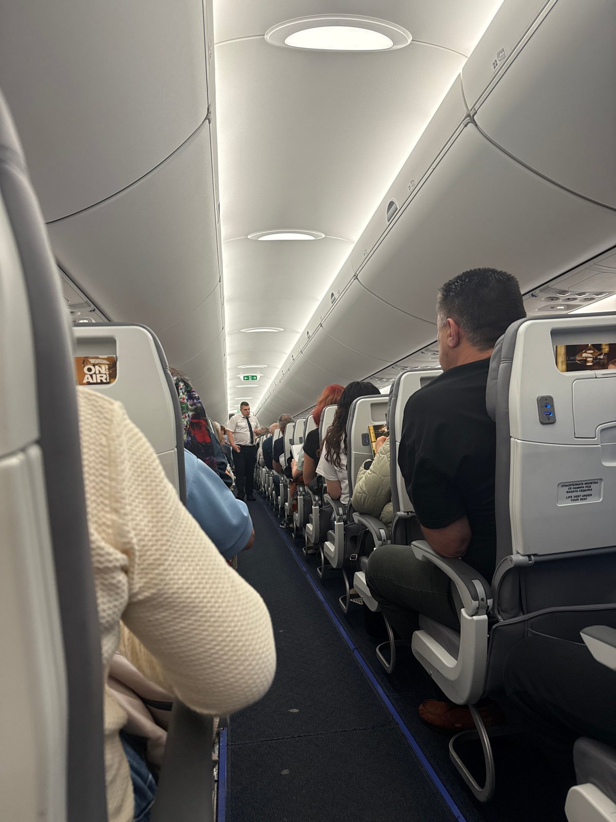 Passenger documents flight moments at Sofia airport