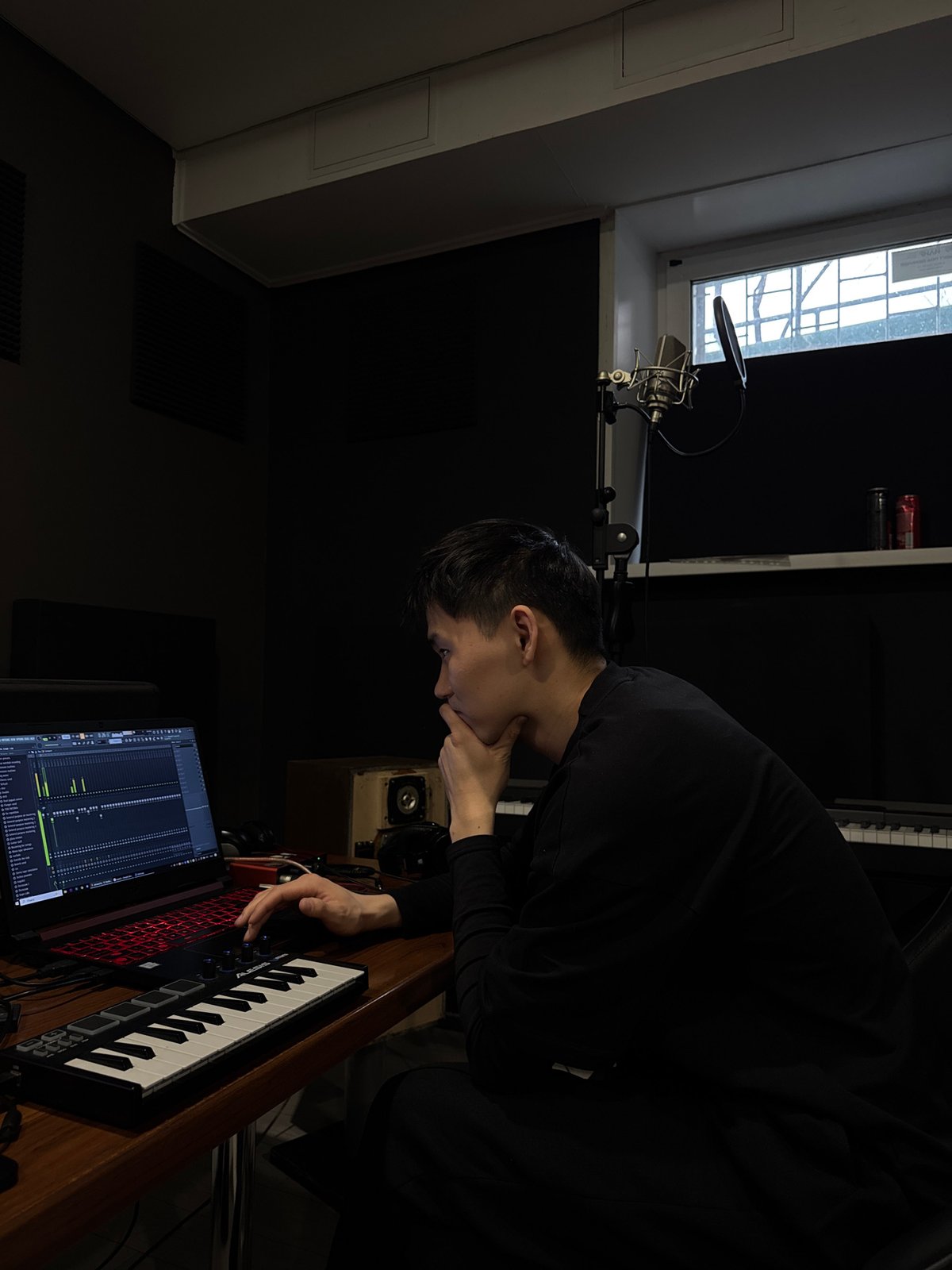 Music production session recorded in Krasnoyarsk studio