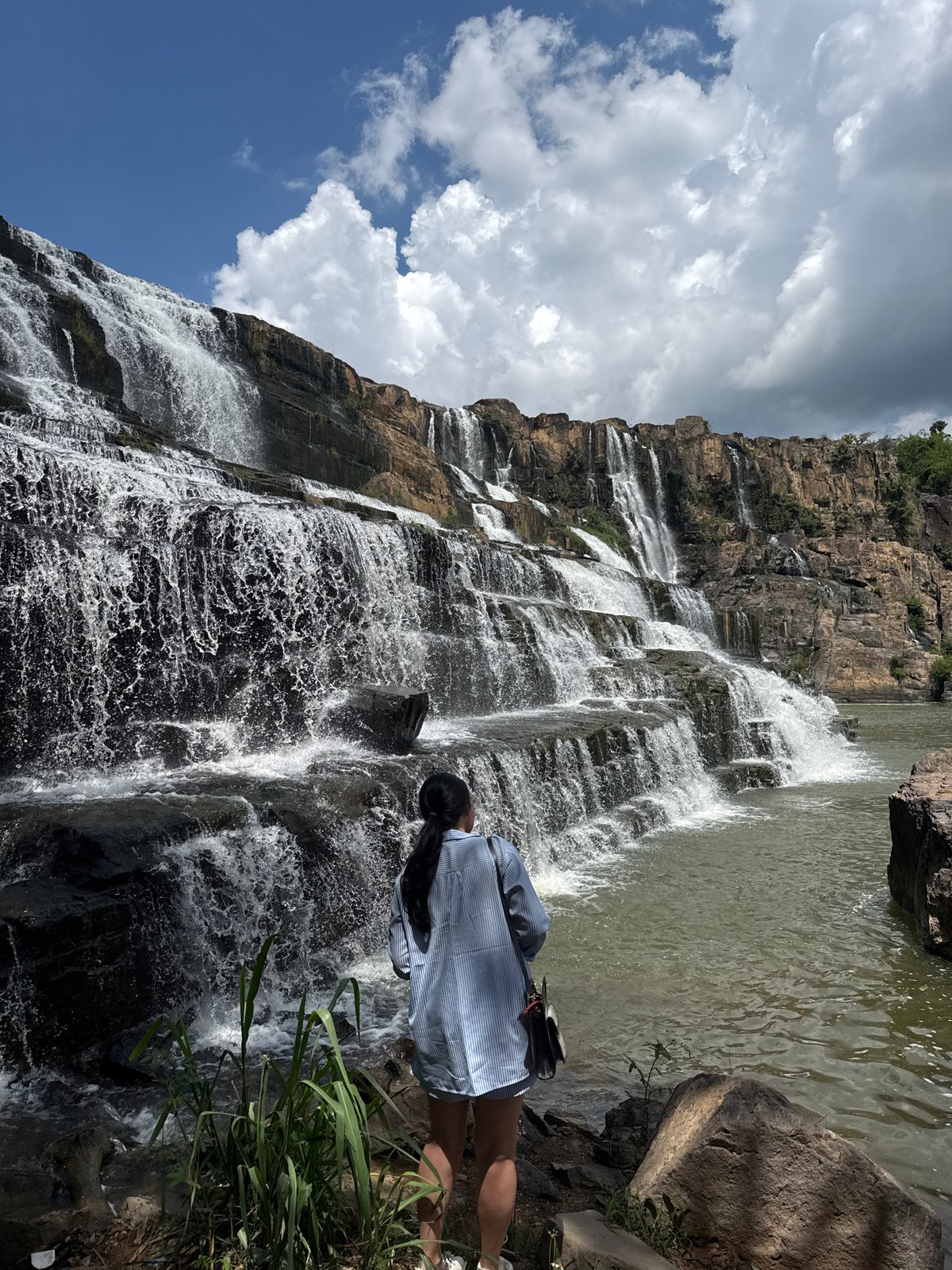 Pongour Waterfall's tiered cascade in Tân Phú, Vietnam