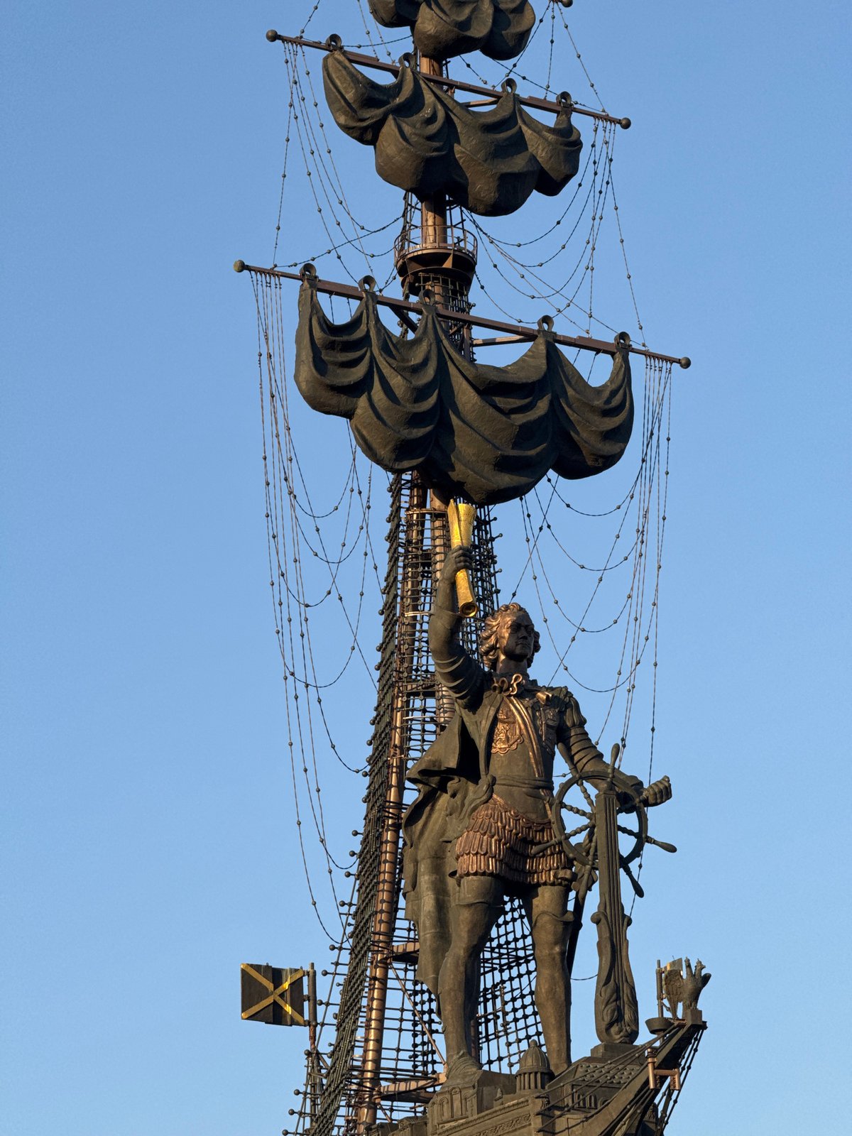 Peter the Great monument documented in Moscow