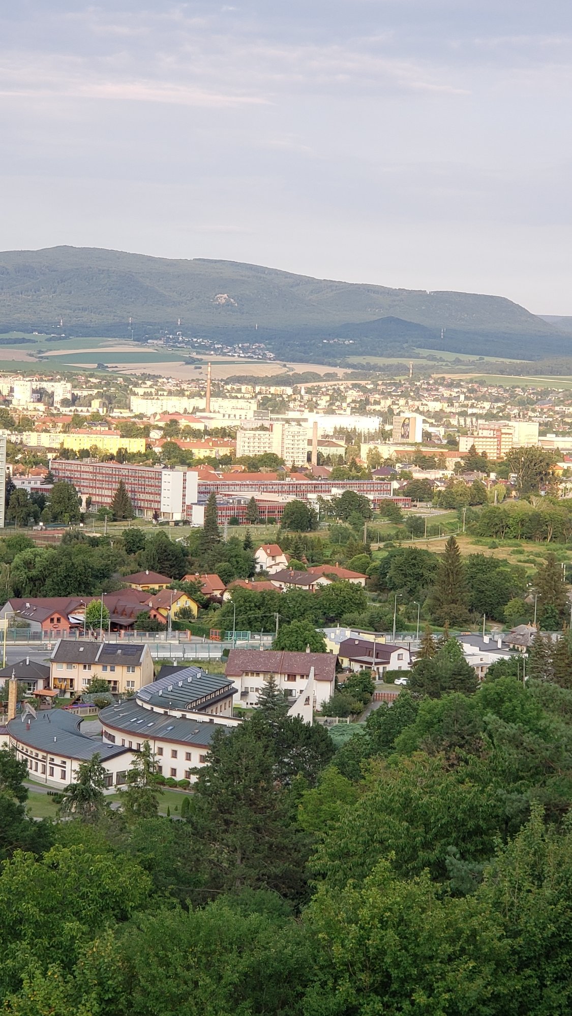 Sunset views over Prešov from the surrounding hillsides