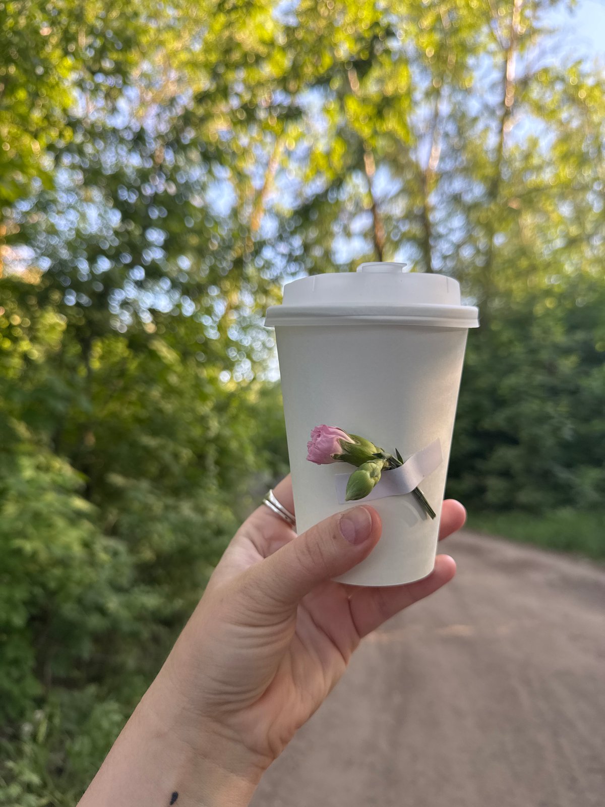 Spring afternoon captures coffee, nature walks, and urban construction