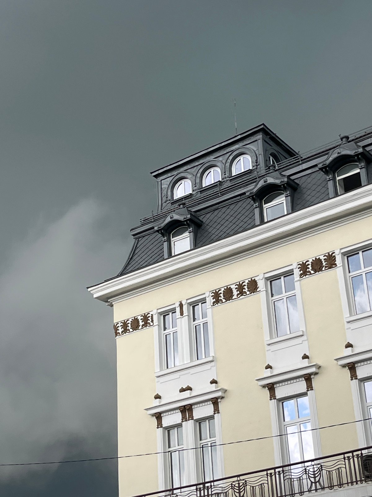 Classical building facade documented in Gabrovo, Bulgaria