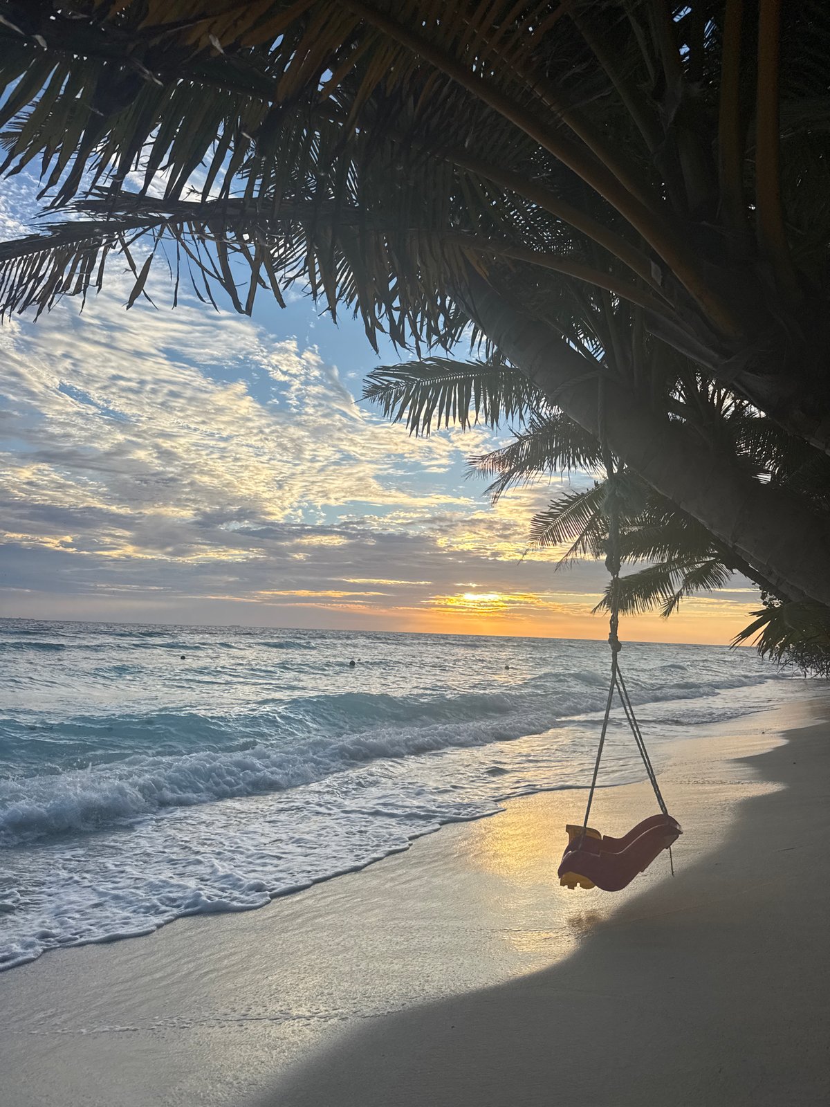 Sunset beach scene captured in Ukulhas, Maldives