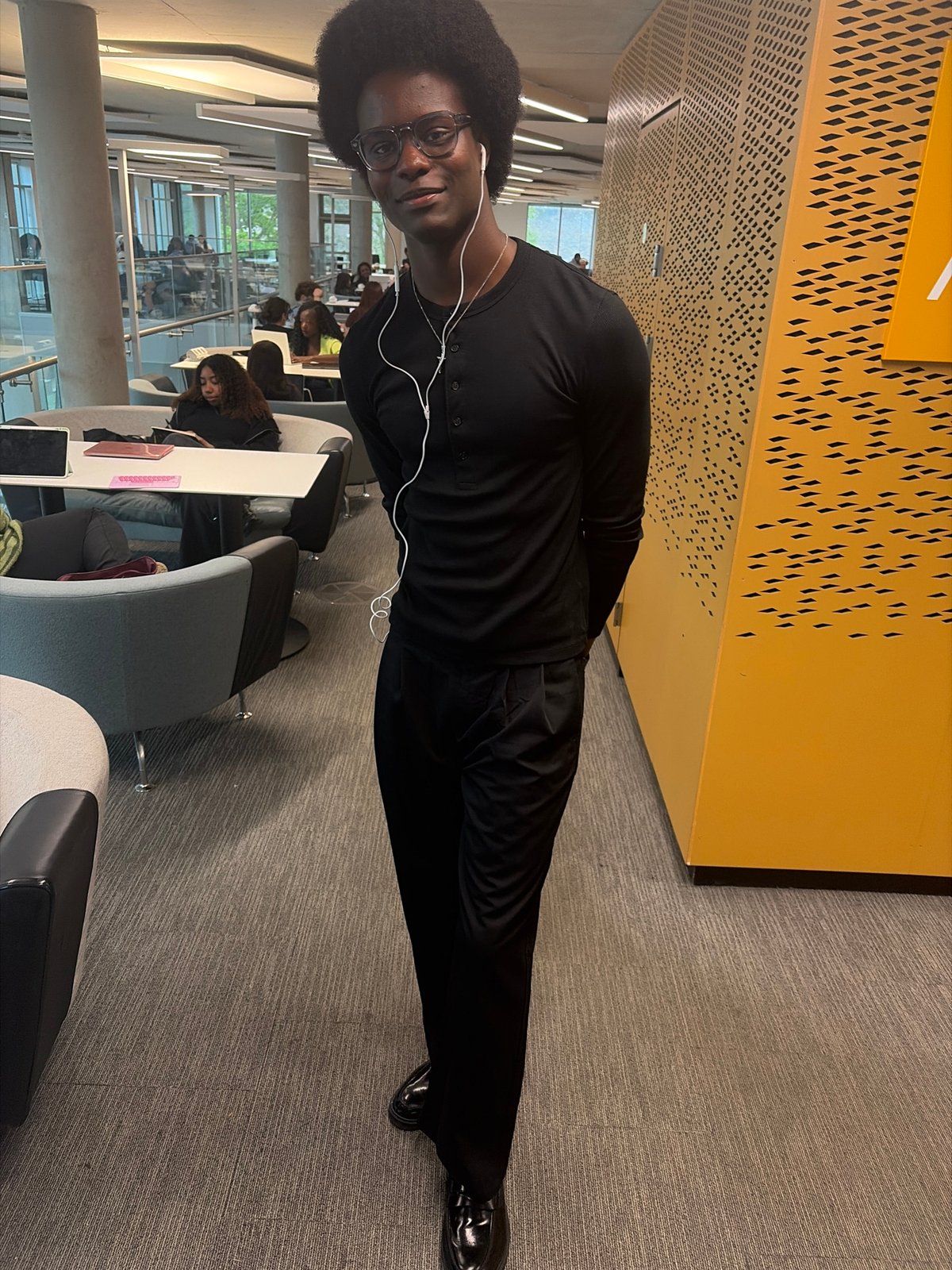 Person observed studying in Canterbury library facility