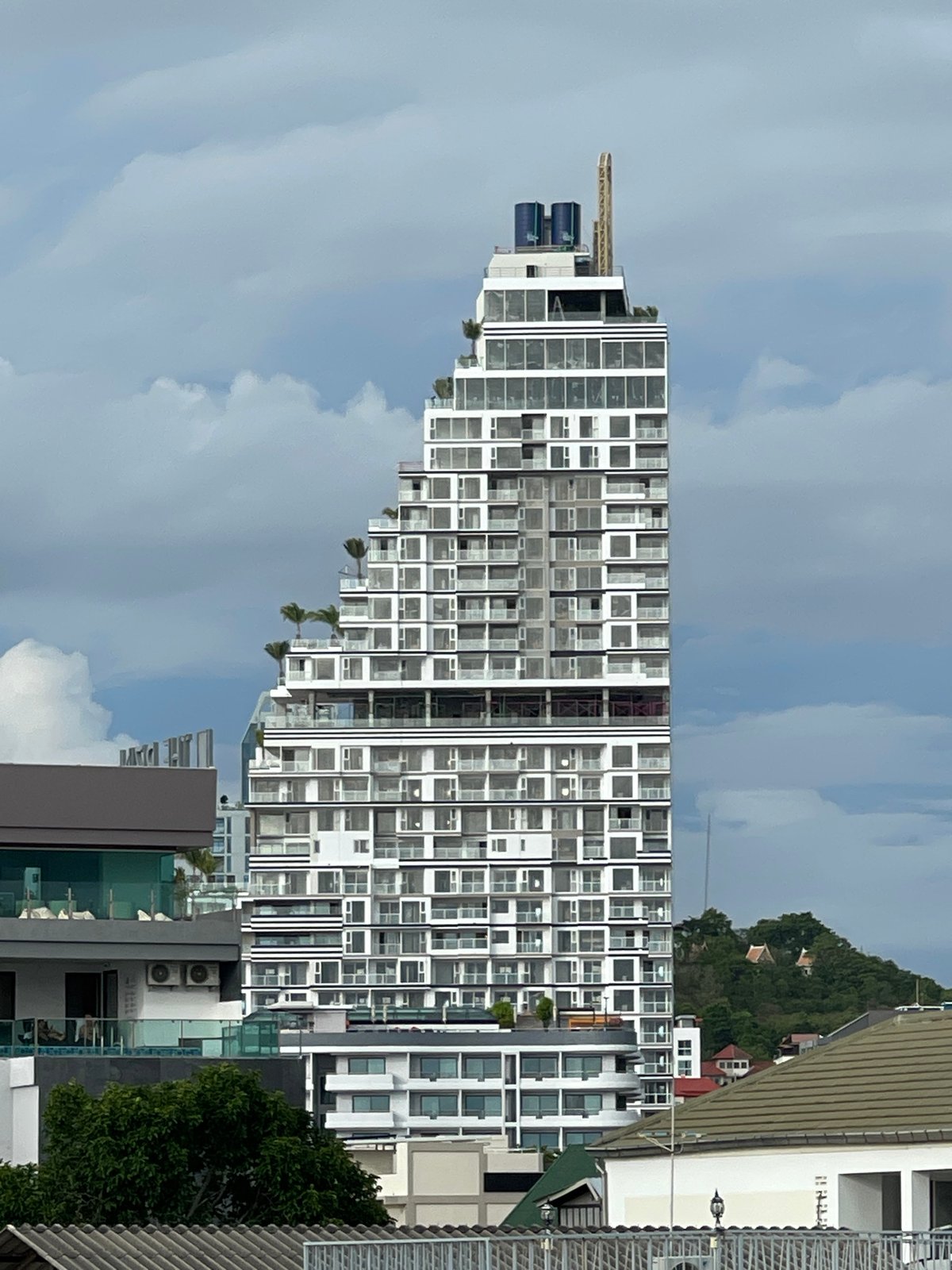 Pattaya streetside and residential building near the beach
