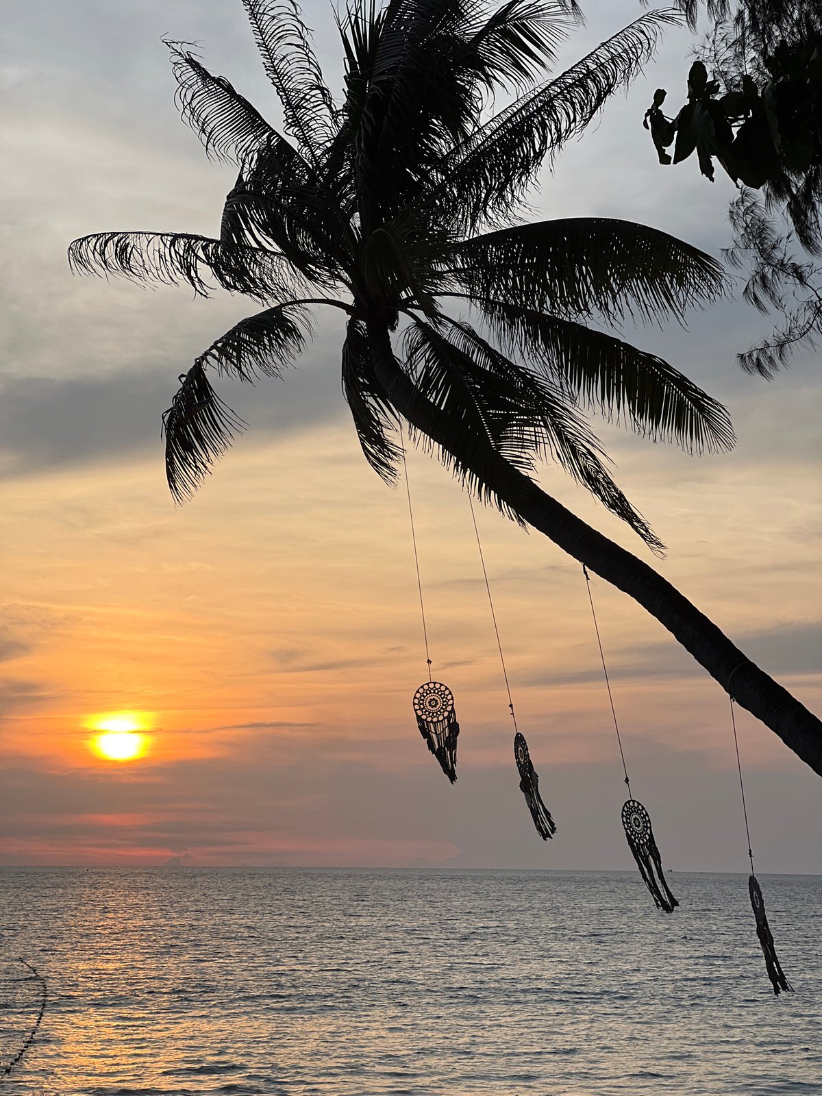 Sunset beach scene with dreamcatchers captured by witnesses