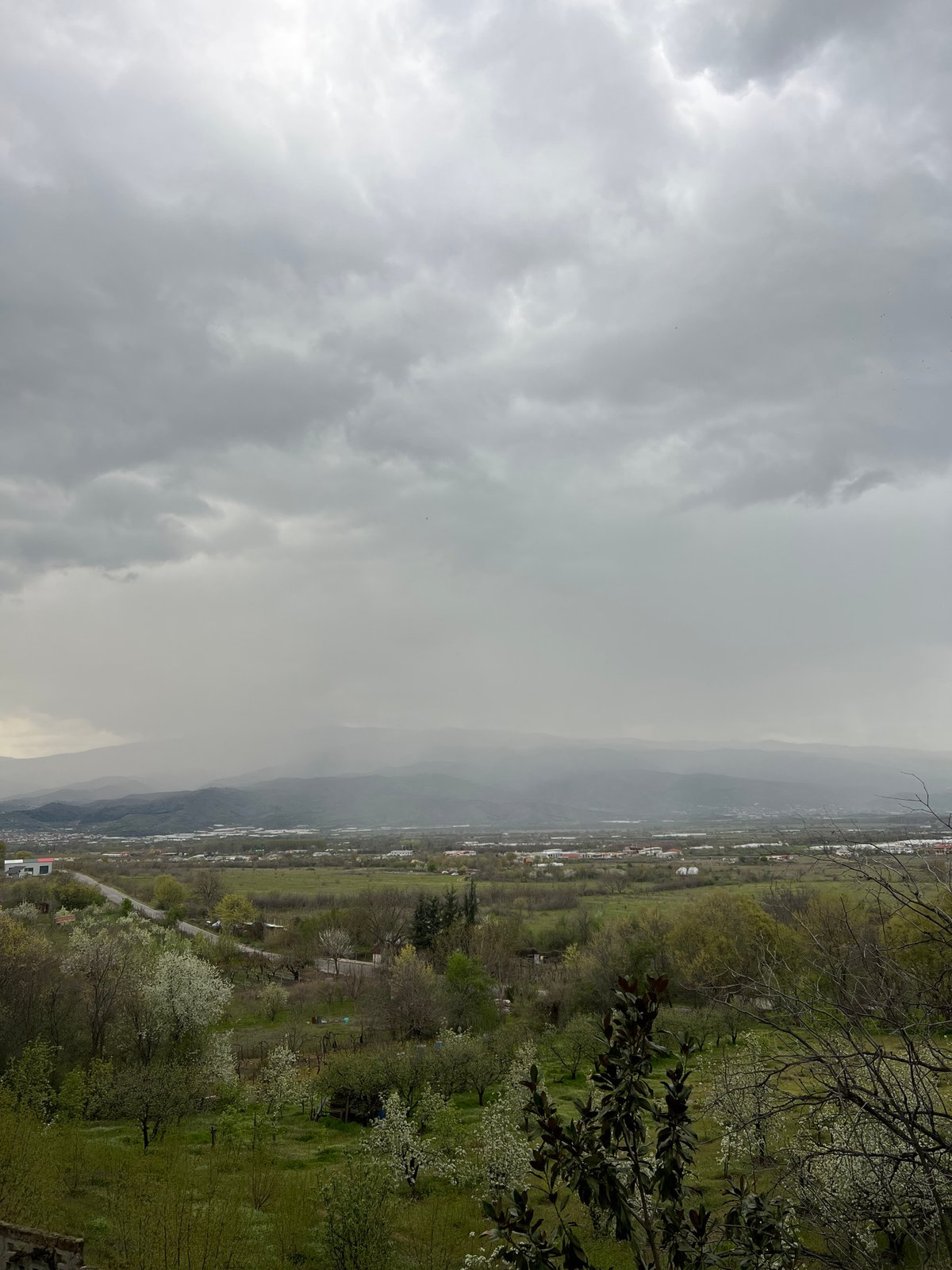 Overcast skies documented over Petrich valley in Bulgaria