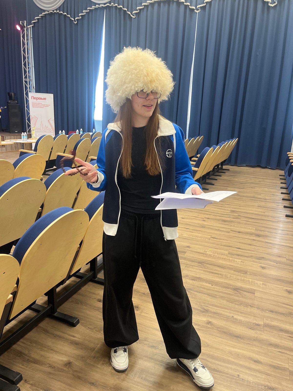 University event preparations documented in Novoe Devyatkino auditorium