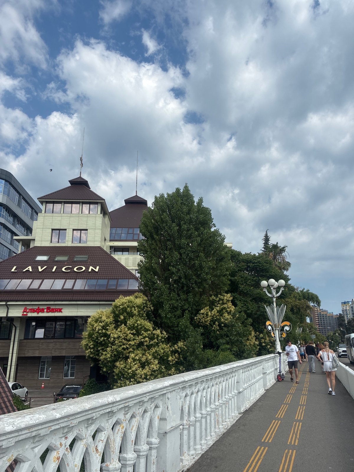Everyday Sochi street scenes on a summer afternoon