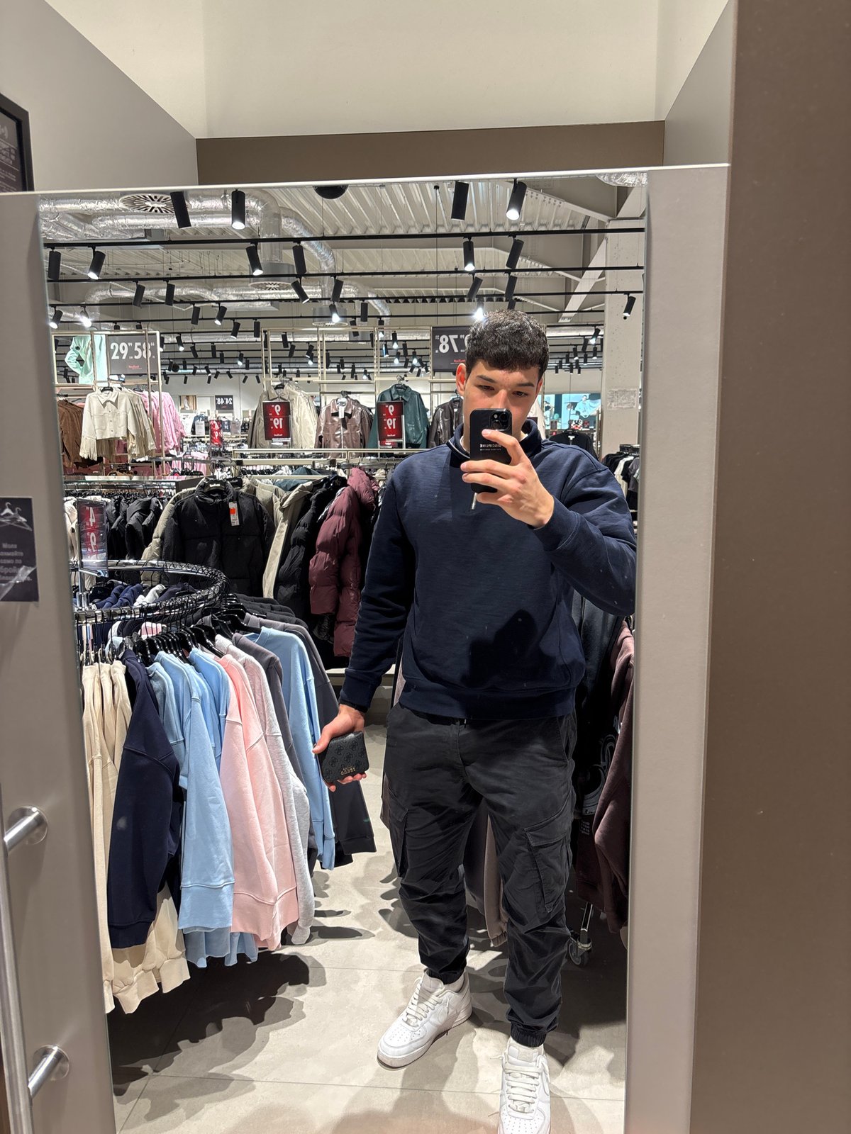 Shopper spends afternoon browsing stores in Smolyan, Bulgaria