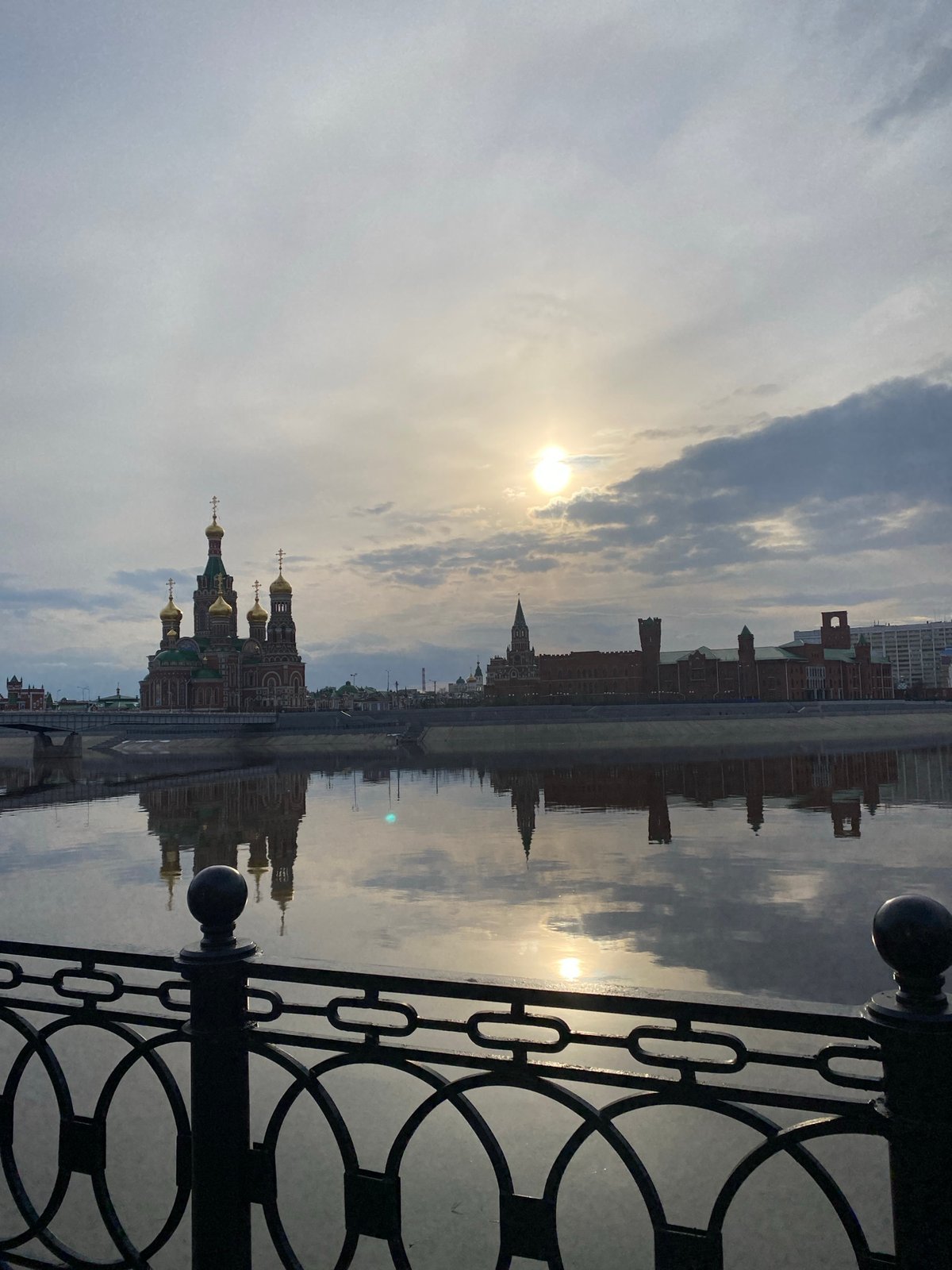 Serene cityscape captured in Yoshkar-Ola under partly cloudy skies