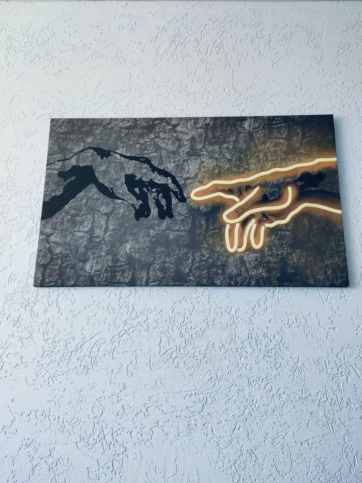 Modified Michelangelo Print Spotted with Silhouetted Hand Detail
