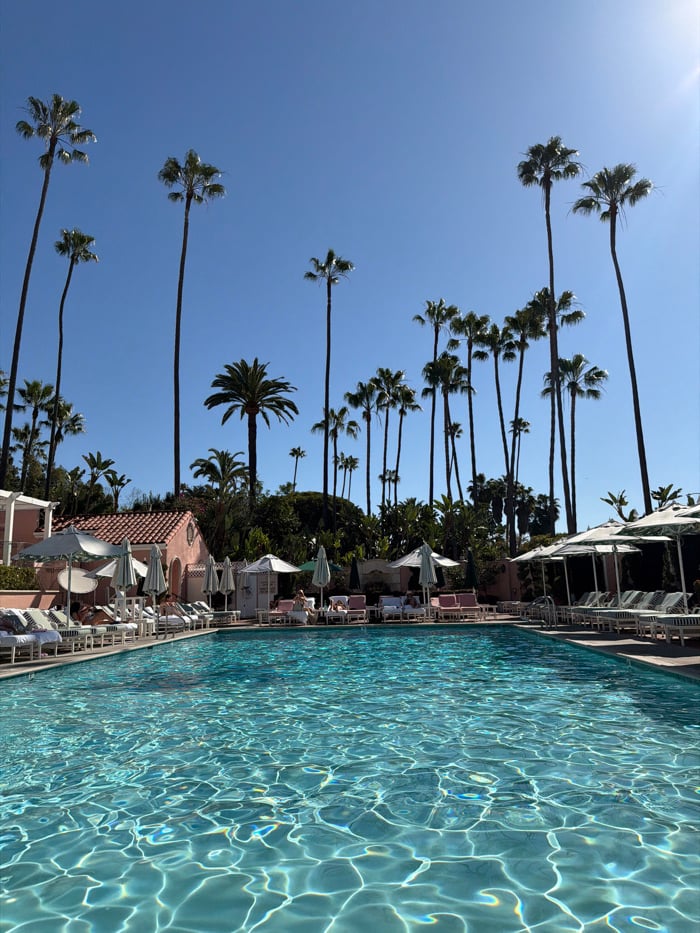 Sunny poolside scene documented in Beverly Hills